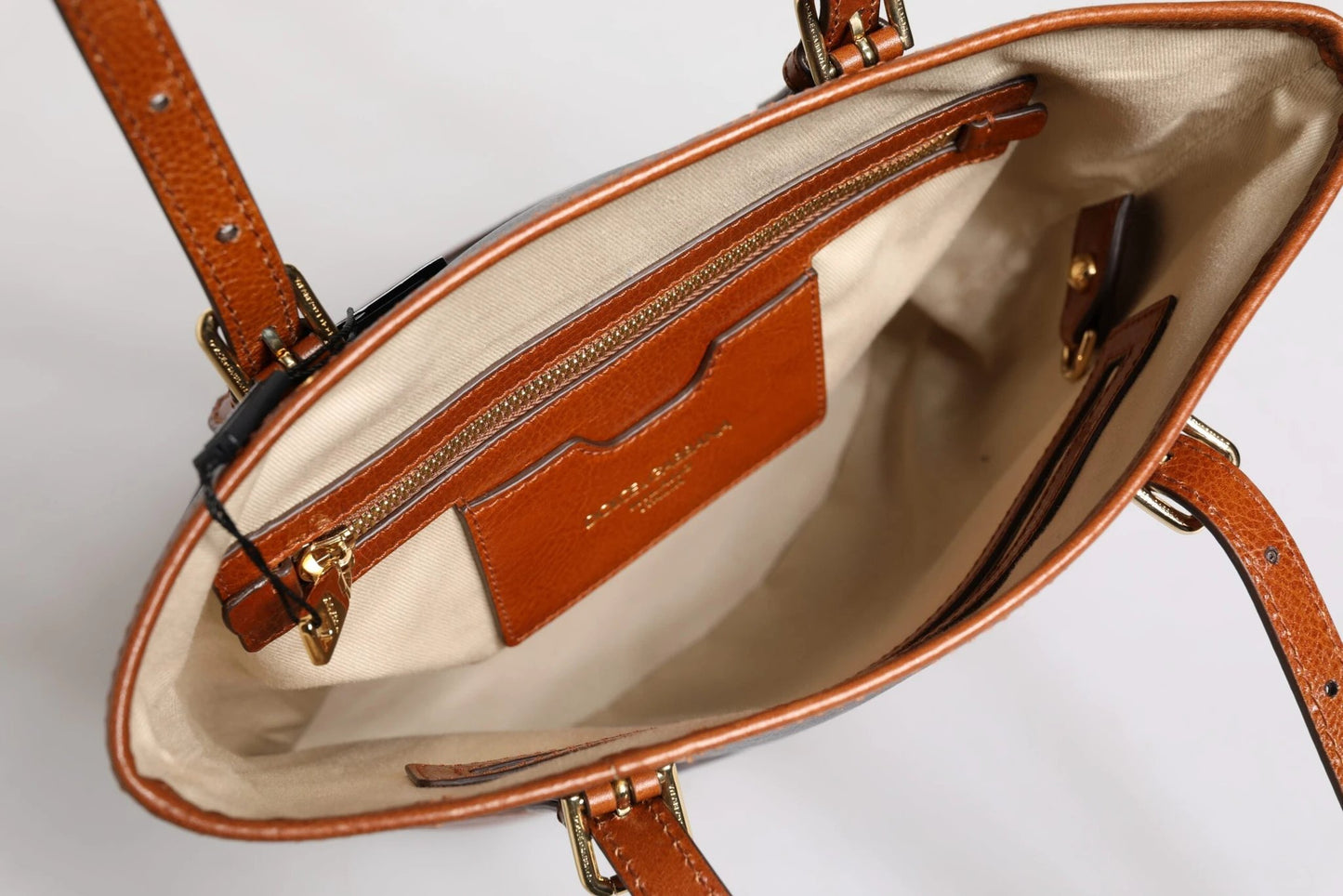 Dolce & Gabbana Brown Leopard Leather Shoulder Strap Tote Bag by Dolce & Gabbana