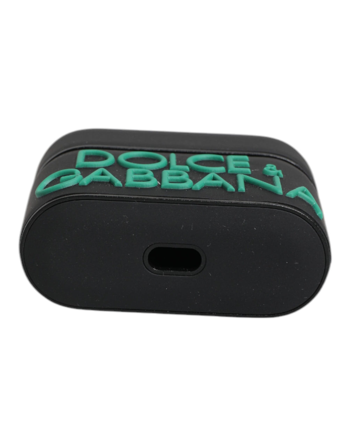 Étui AirPods Dolce & Gabbana homme logo en relief noir et vert – SMY10657
