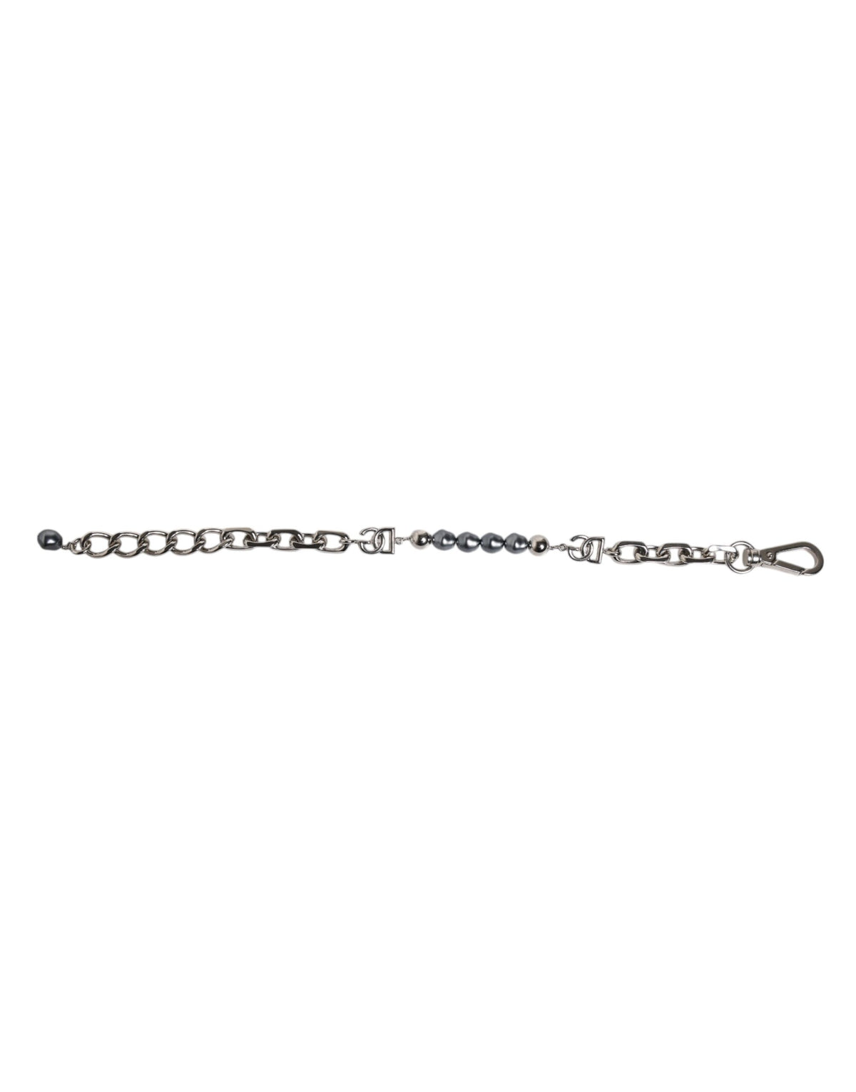Bracelet chaîne Dolce & Gabbana en métal argenté à perles grises – SMY101340