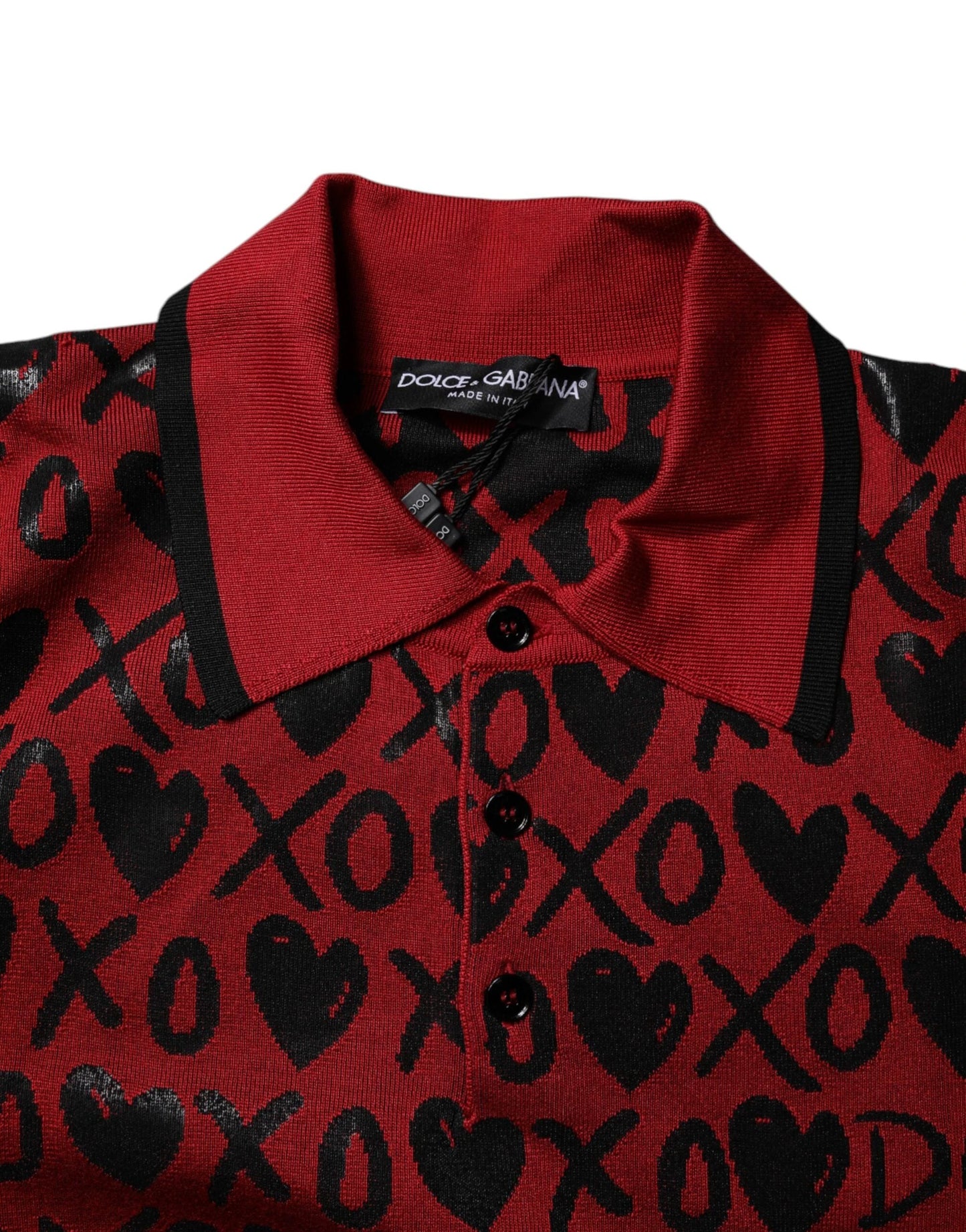Dolce & Gabbana Red Cotton XOXO Collared Polo T-shirt by Dolce & Gabbana