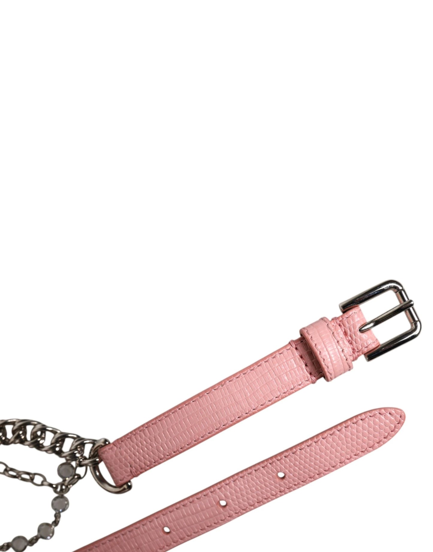 Dolce & Gabbana Pink Embelished Roses Textured Leather Belt by Dolce & Gabbana