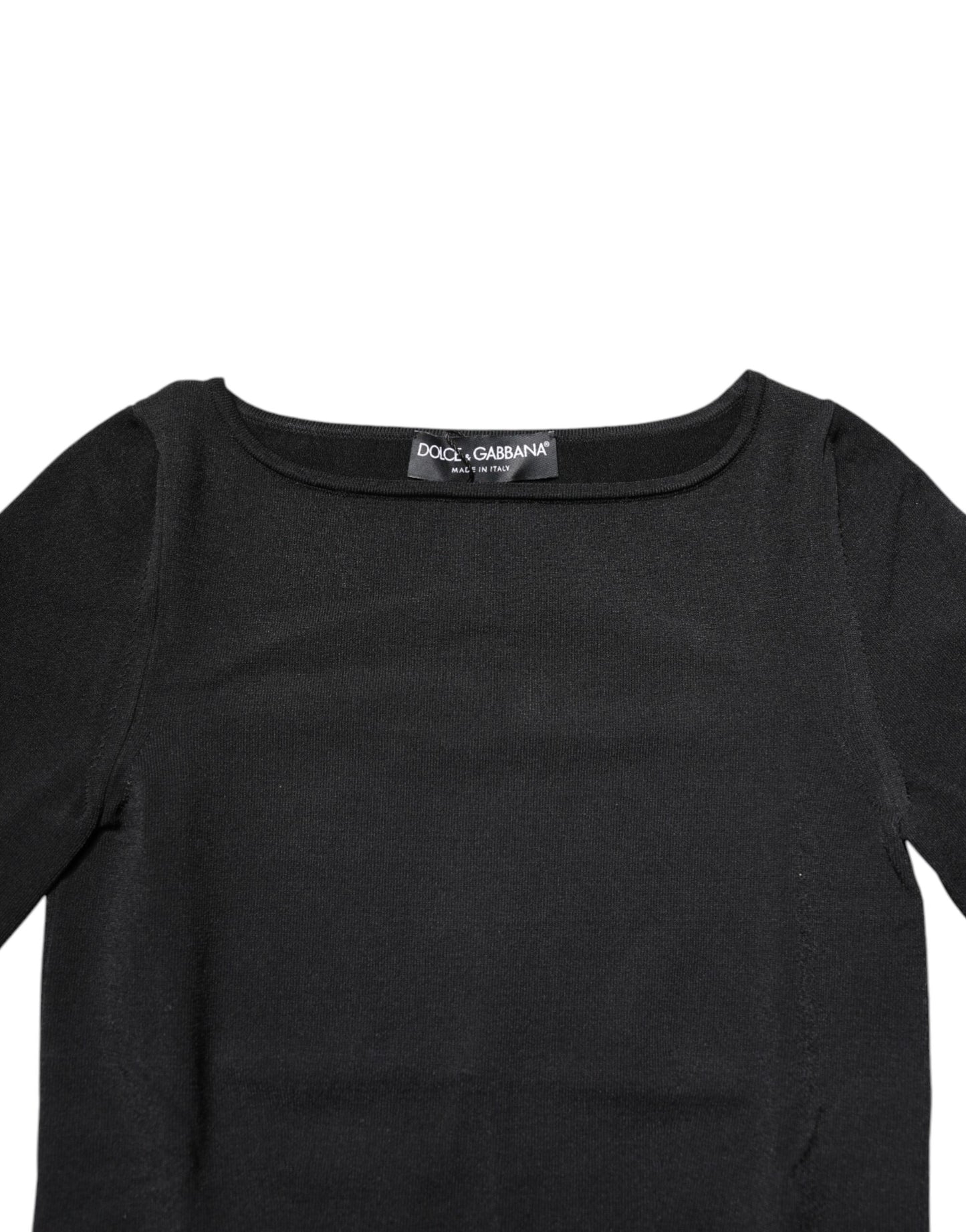 Dolce & Gabbana Black Viscose Long Sleeves Pullover Top