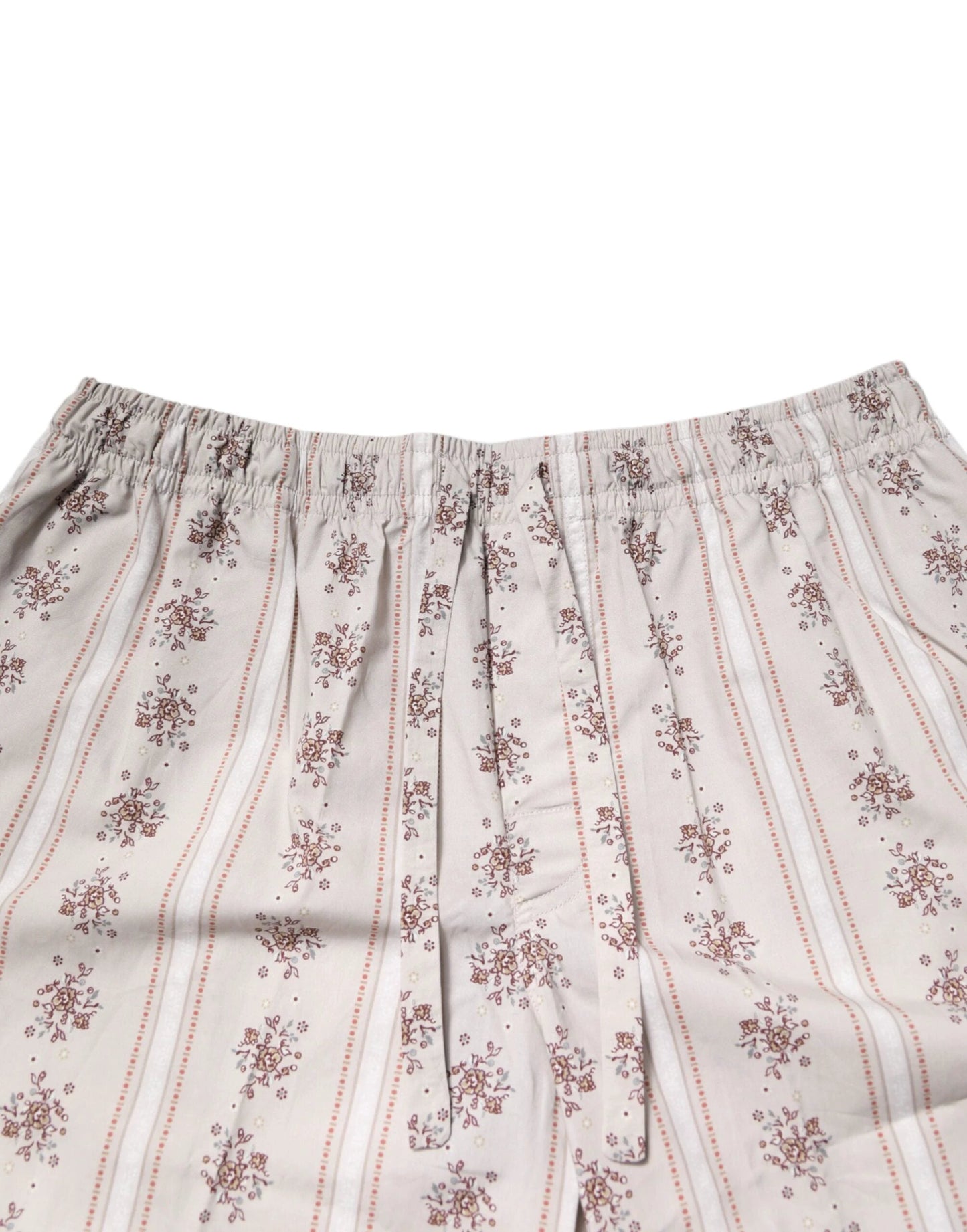 Dolce & Gabbana Beige Floral Print Cotton Men Pajama Set Sleepwear by Dolce & Gabbana