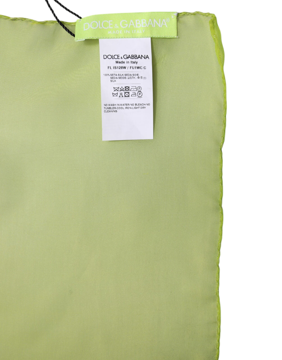 Cachecol Dolce & Gabbana Verde em Seda, Retangular, Envolvente, para Aquecer o Pescoço