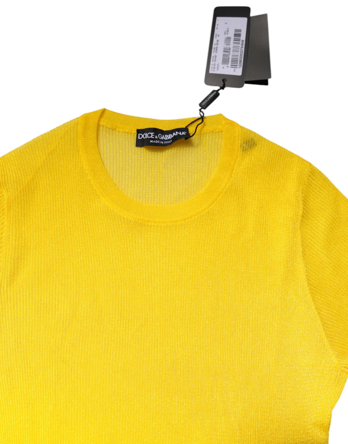 Pull Dolce & Gabbana femme col rond en polyester jaune – TSH878569