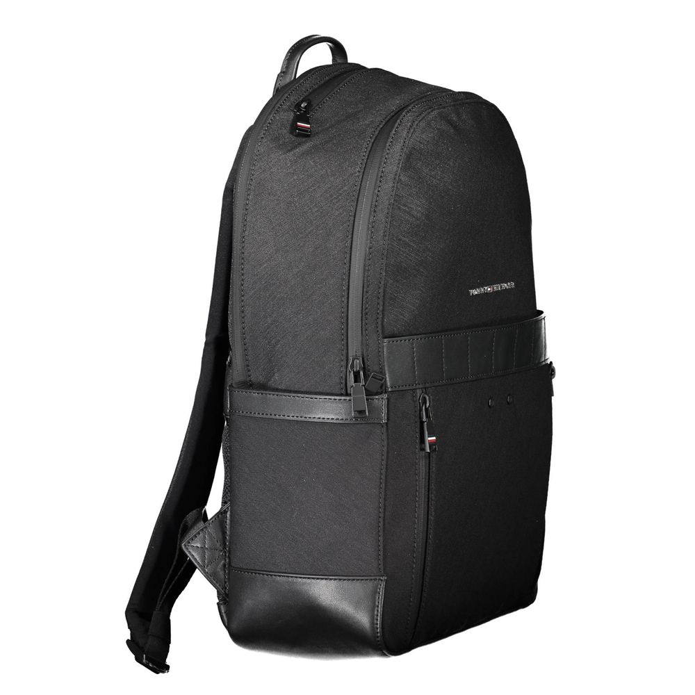 Tommy Hilfiger Black Nylon Men Backpack by Tommy Hilfiger