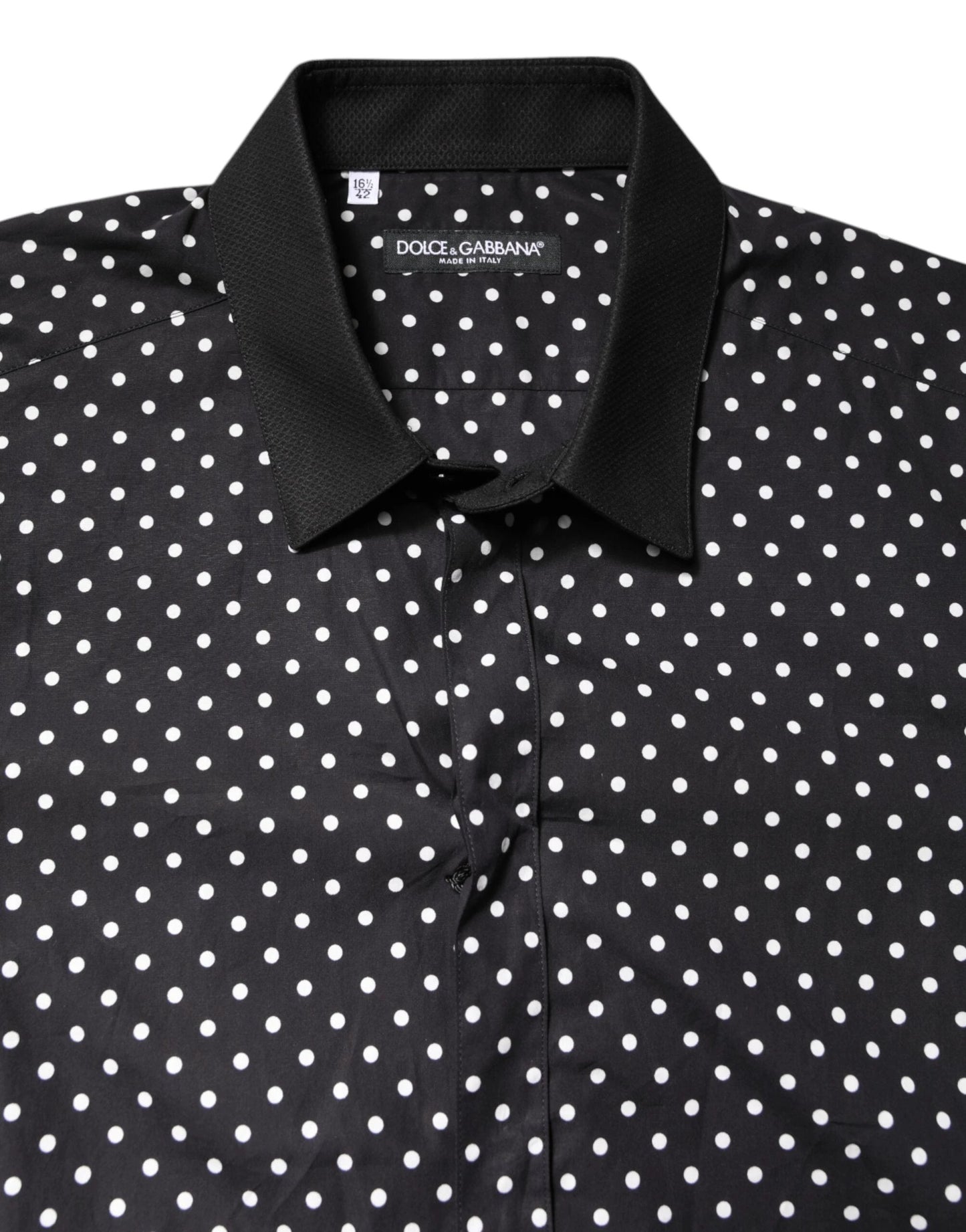 Dolce & Gabbana Black Polka Dot Cotton Formal Dress Shirt by Dolce & Gabbana
