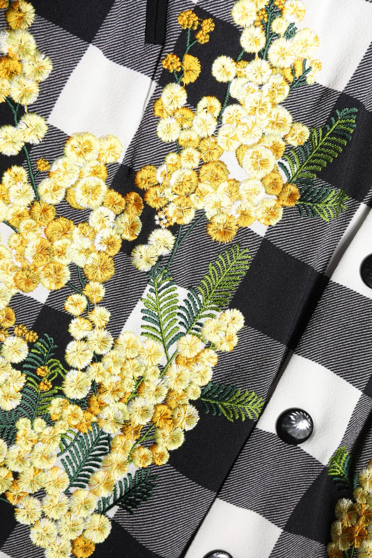 Veste Dolce & Gabbana femme à carreaux et fleurs noir et blanc – JKT41445
