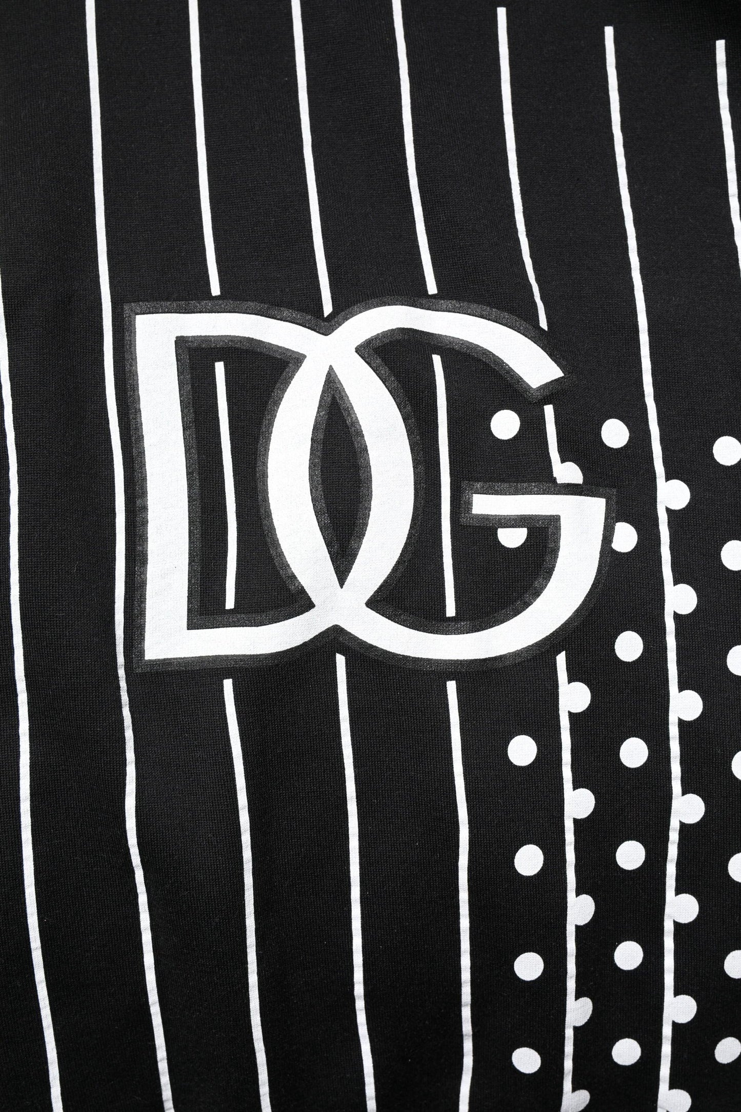 Dolce & Gabbana Black White Stripe Hooded Sweatshirt Sweater by Dolce & Gabbana