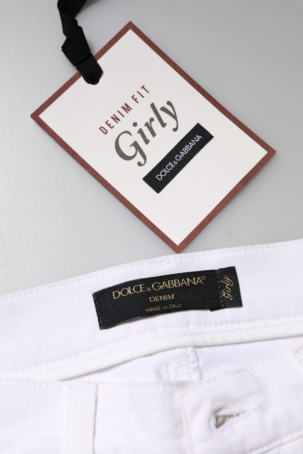 Jean Dolce & Gabbana femme à sequins fleurs blanc – PAN76309