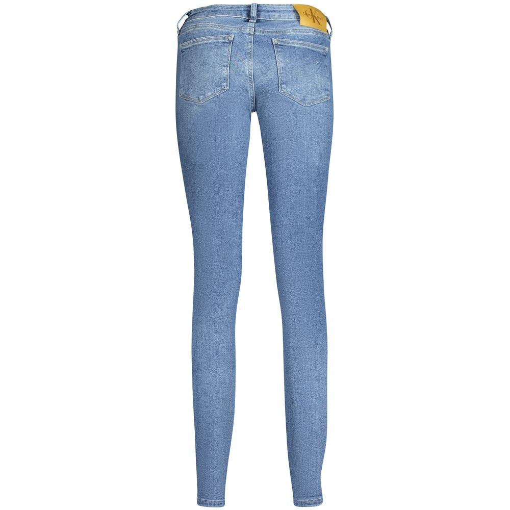 Jean Calvin Klein femme skinny taille mi-haute en coton bleu – CA-33784