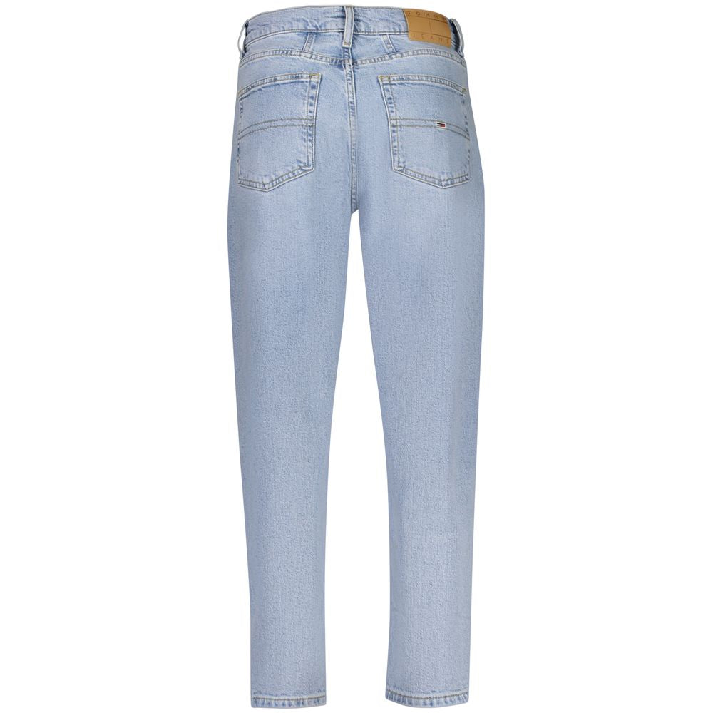 Mom jean Tommy Hilfiger femme taille haute en coton bleu clair – TO-38456