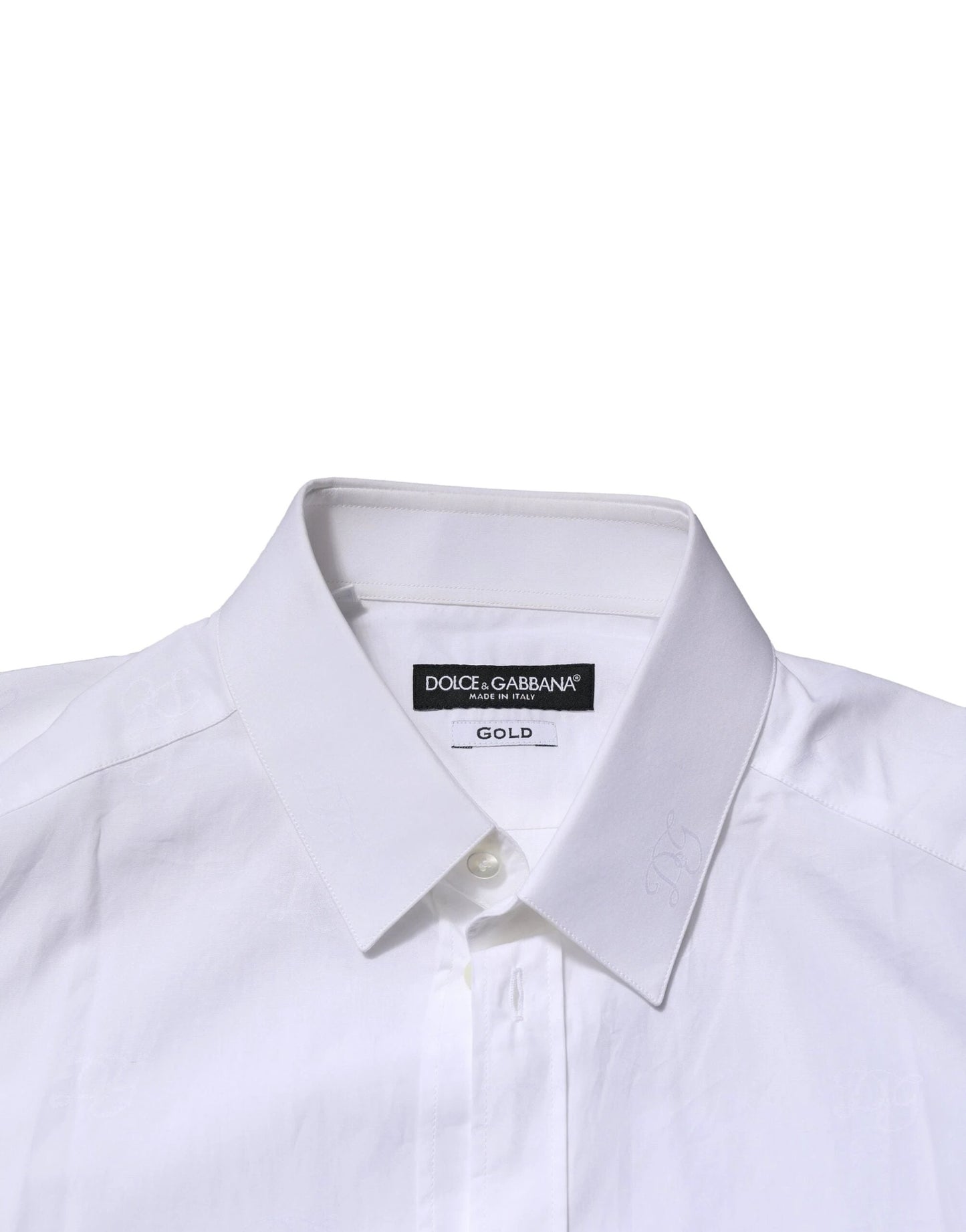 Dolce & Gabbana White GOLD Long Sleeves Dress Formal Shirt by Dolce & Gabbana