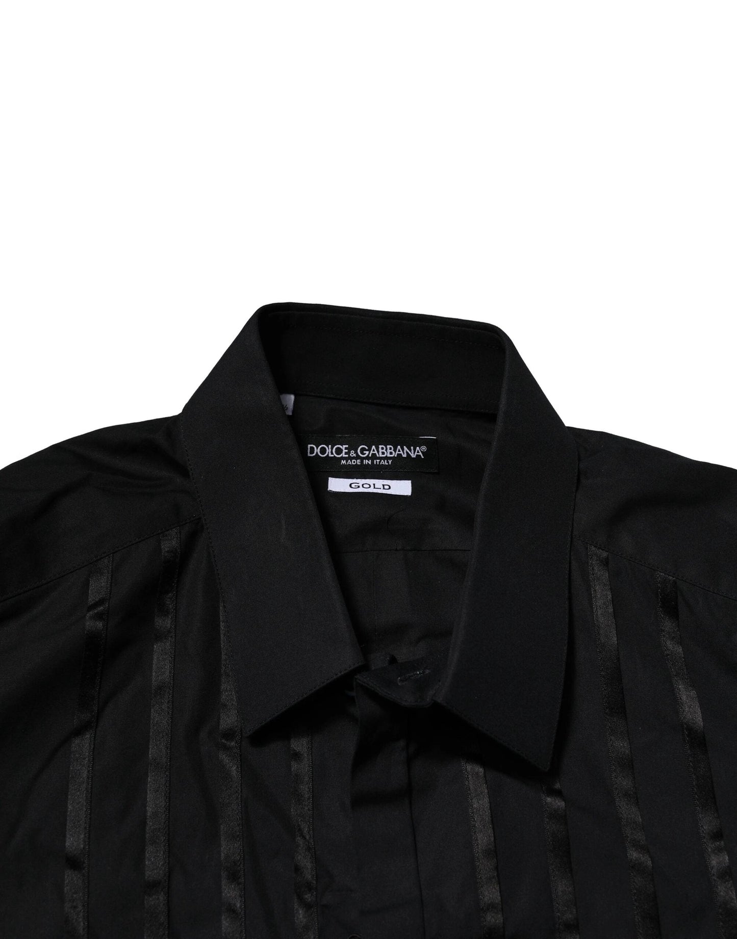 Dolce & Gabbana Black Cotton GOLD Mens Dress Formal Shirt by Dolce & Gabbana