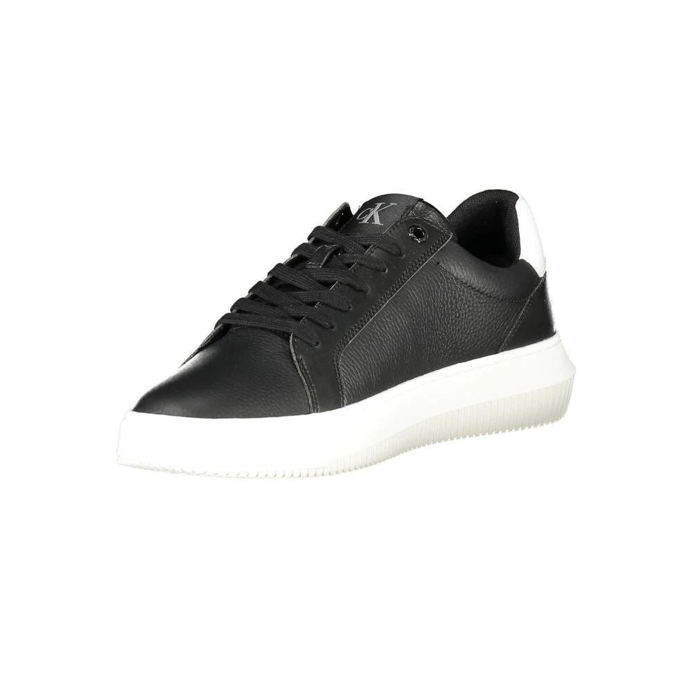 Calvin Klein Black Leather Men Sneaker by Calvin Klein
