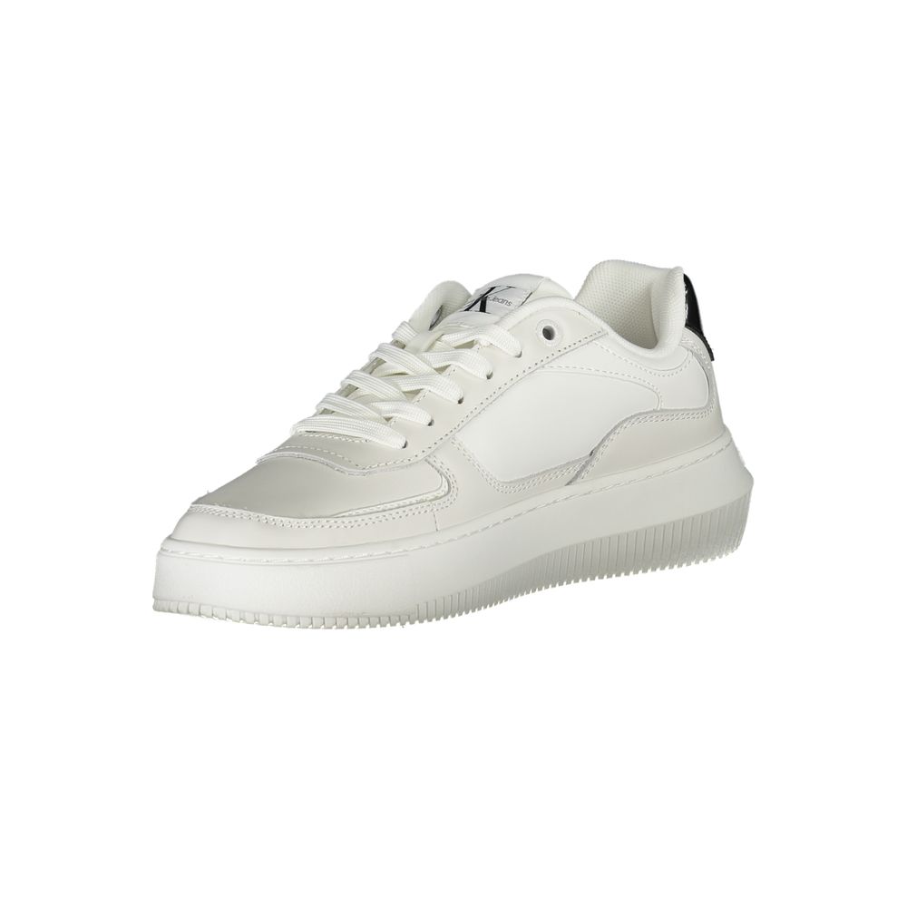 Sneakers Femme Calvin Klein Blanc Cuir & Polyuréthane – Semelle Recyclée | HBPS Fashion