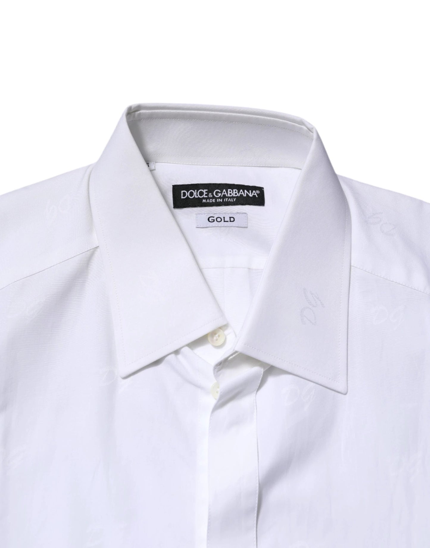 Dolce & Gabbana White Cotton GOLD Long Sleeves Formal Shirt by Dolce & Gabbana