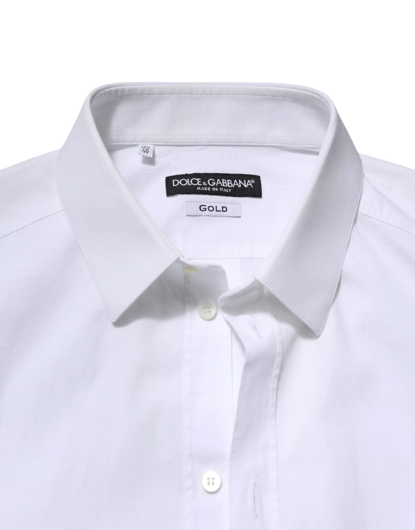 Dolce & Gabbana White GOLD Long Sleeve Dress Formal Shirt by Dolce & Gabbana