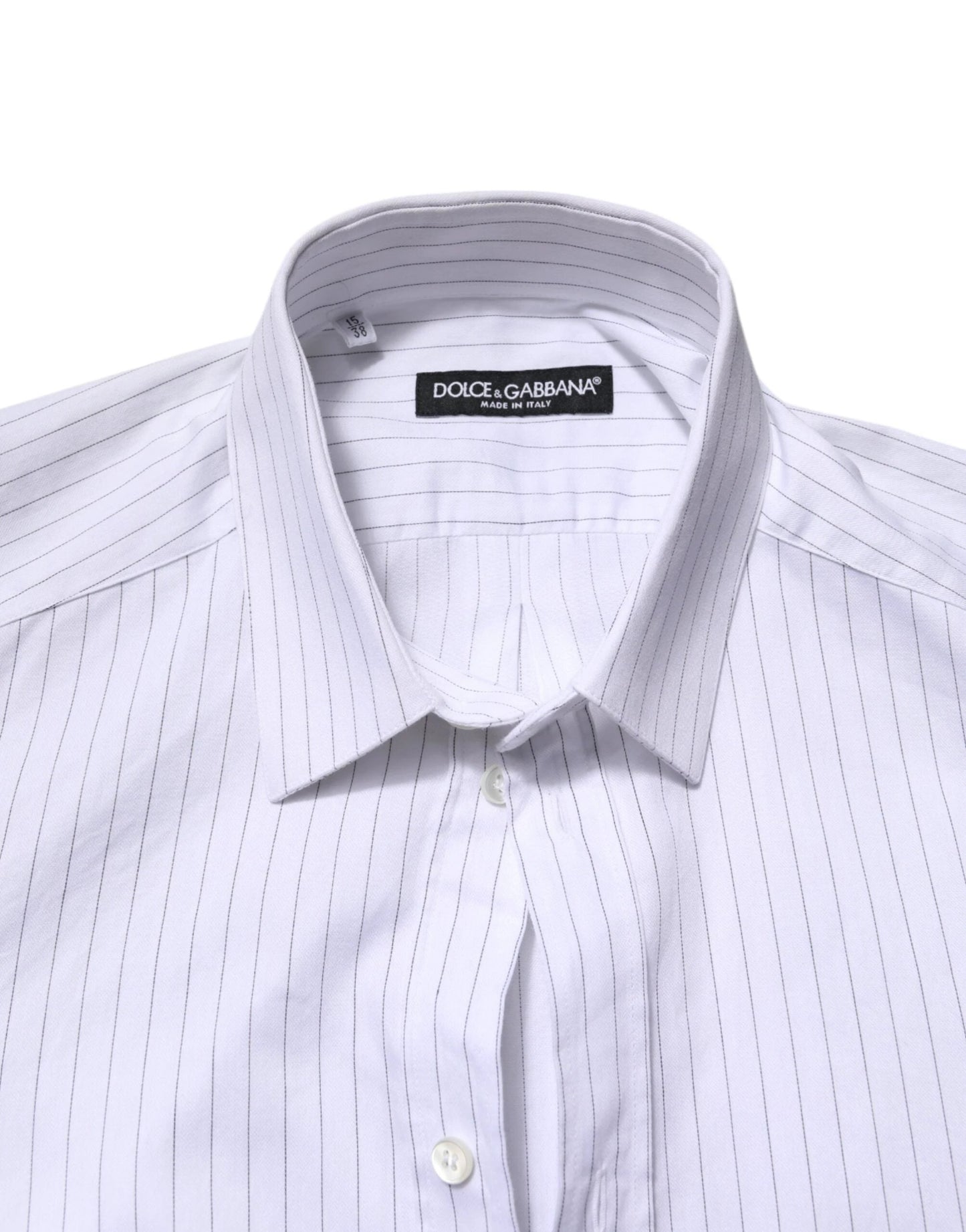 Dolce & Gabbana White Stripes Cotton Long Sleeve Formal Shirt by Dolce & Gabbana