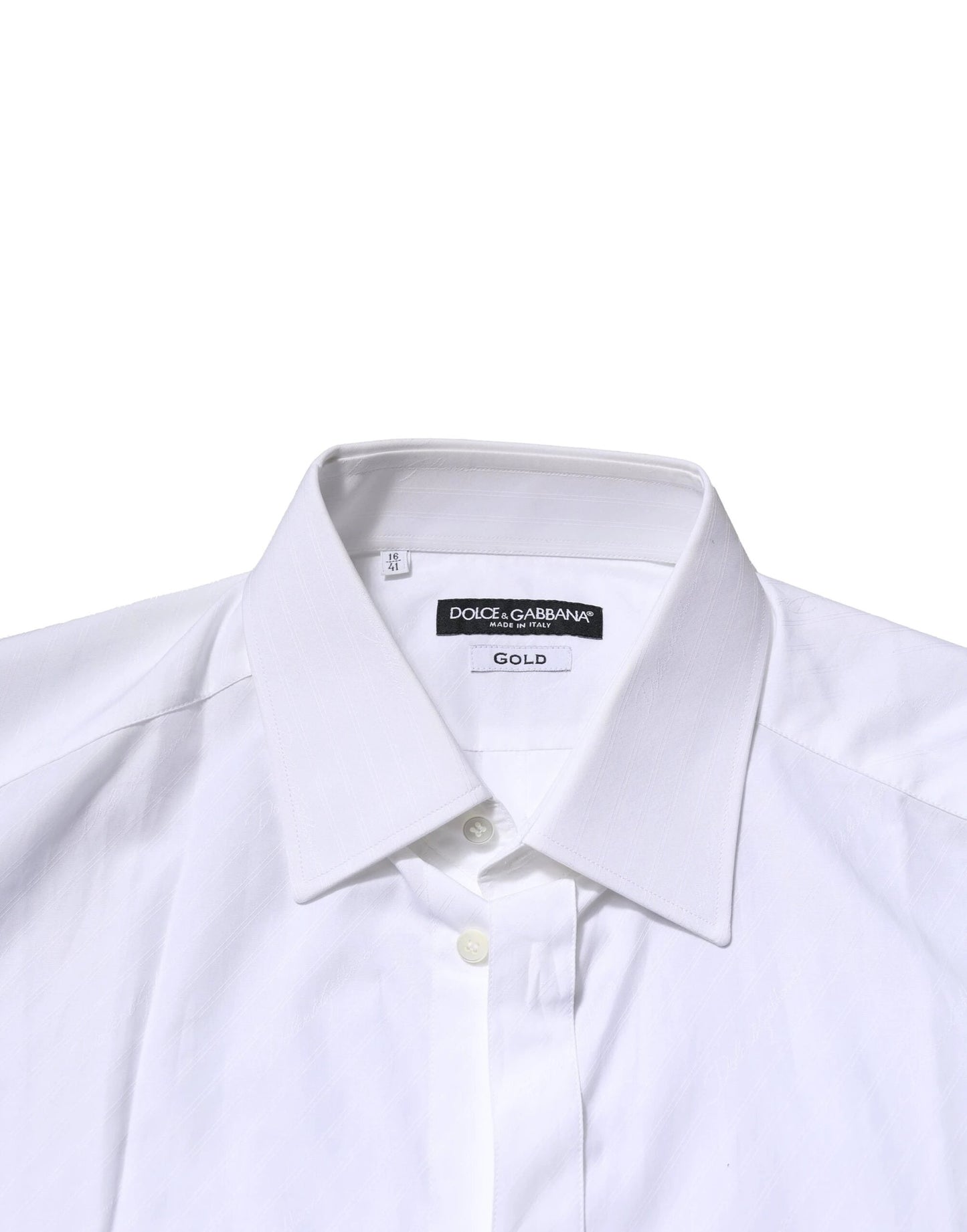 Dolce & Gabbana White GOLD Cotton Long Sleeves Men Formal Shirt by Dolce & Gabbana