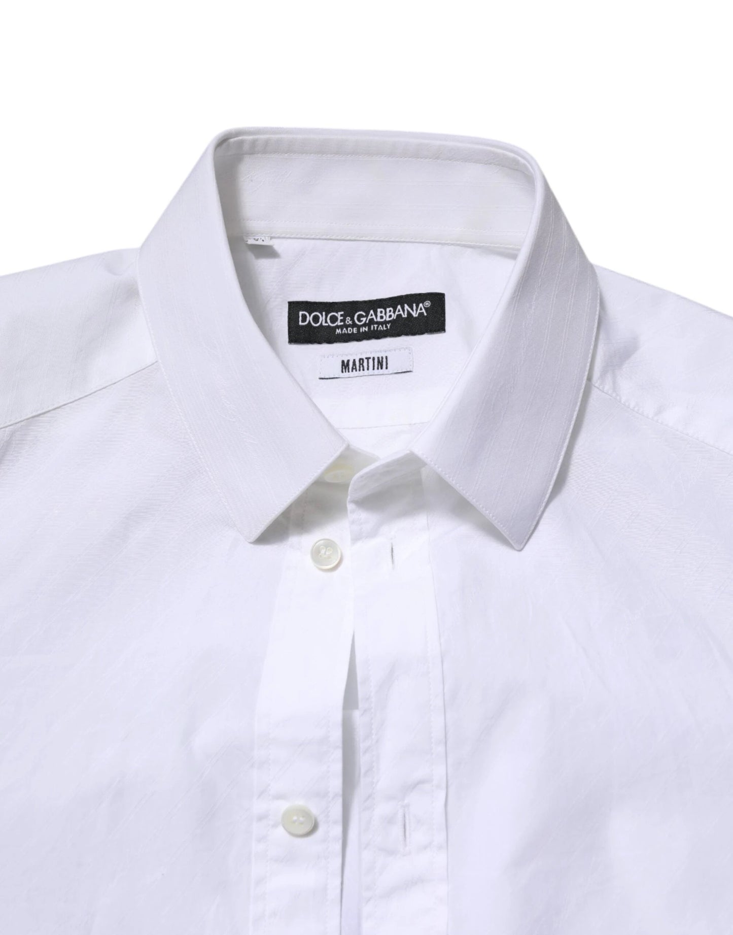 Dolce & Gabbana White Cotton MARTINI Long Sleeve Dress Shirt by Dolce & Gabbana