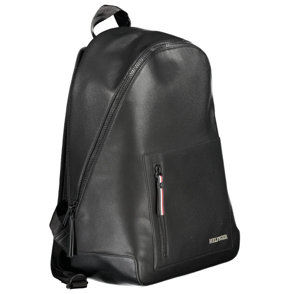 Tommy Hilfiger Black Polyurethane Men's Backpack by Tommy Hilfiger