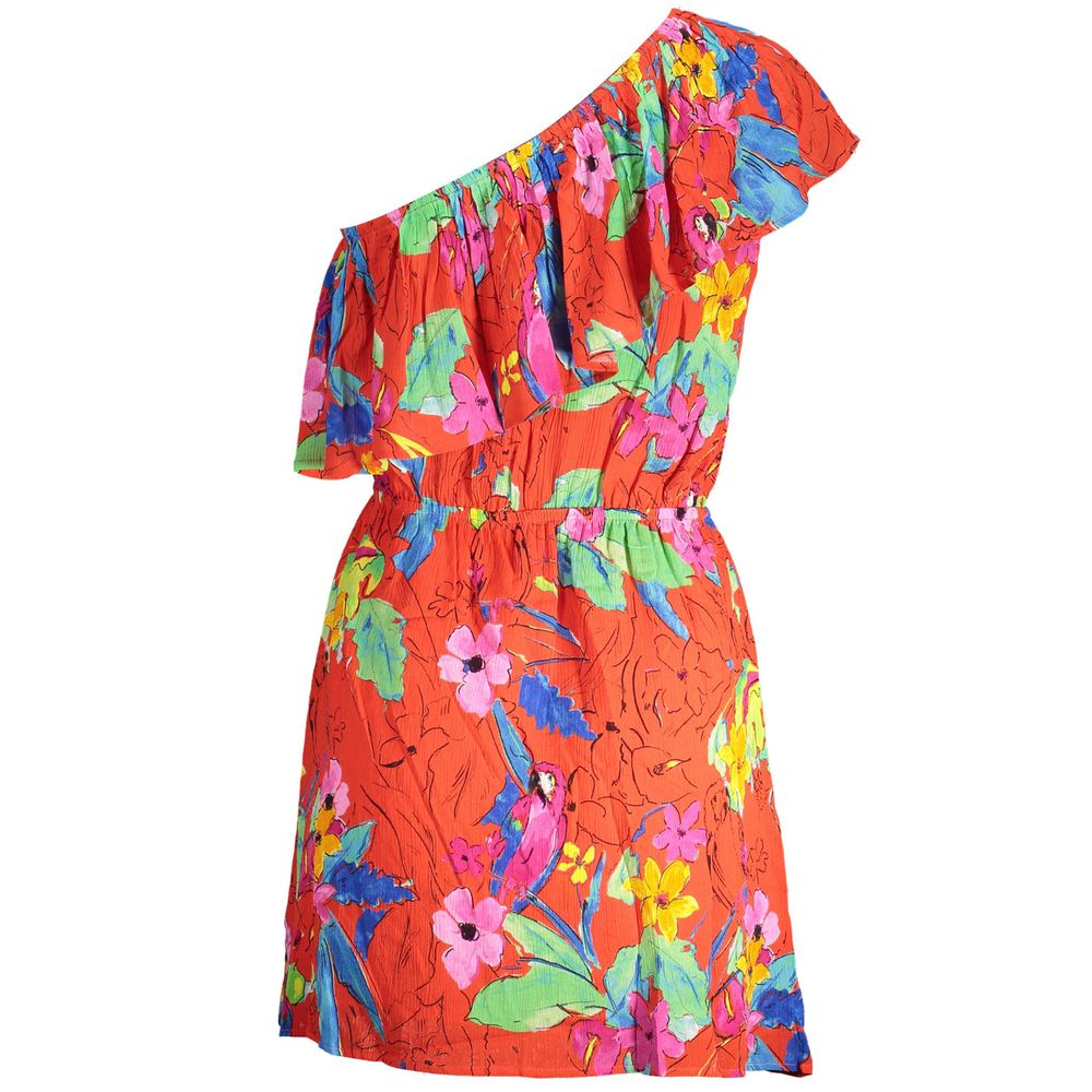 Robe Desigual femme courte asymétrique en viscose rouge – DE-38217
