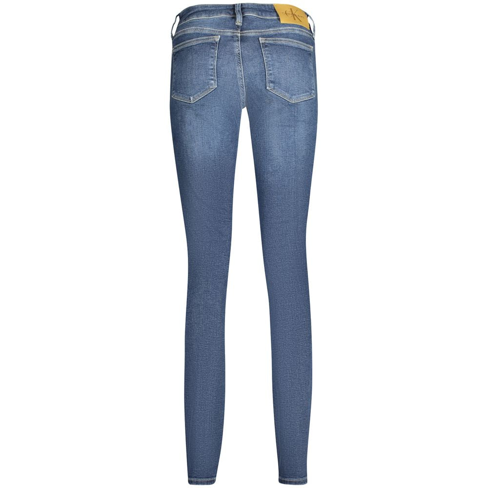 Jean Calvin Klein femme skinny taille mi-haute en coton bleu – CA-33777