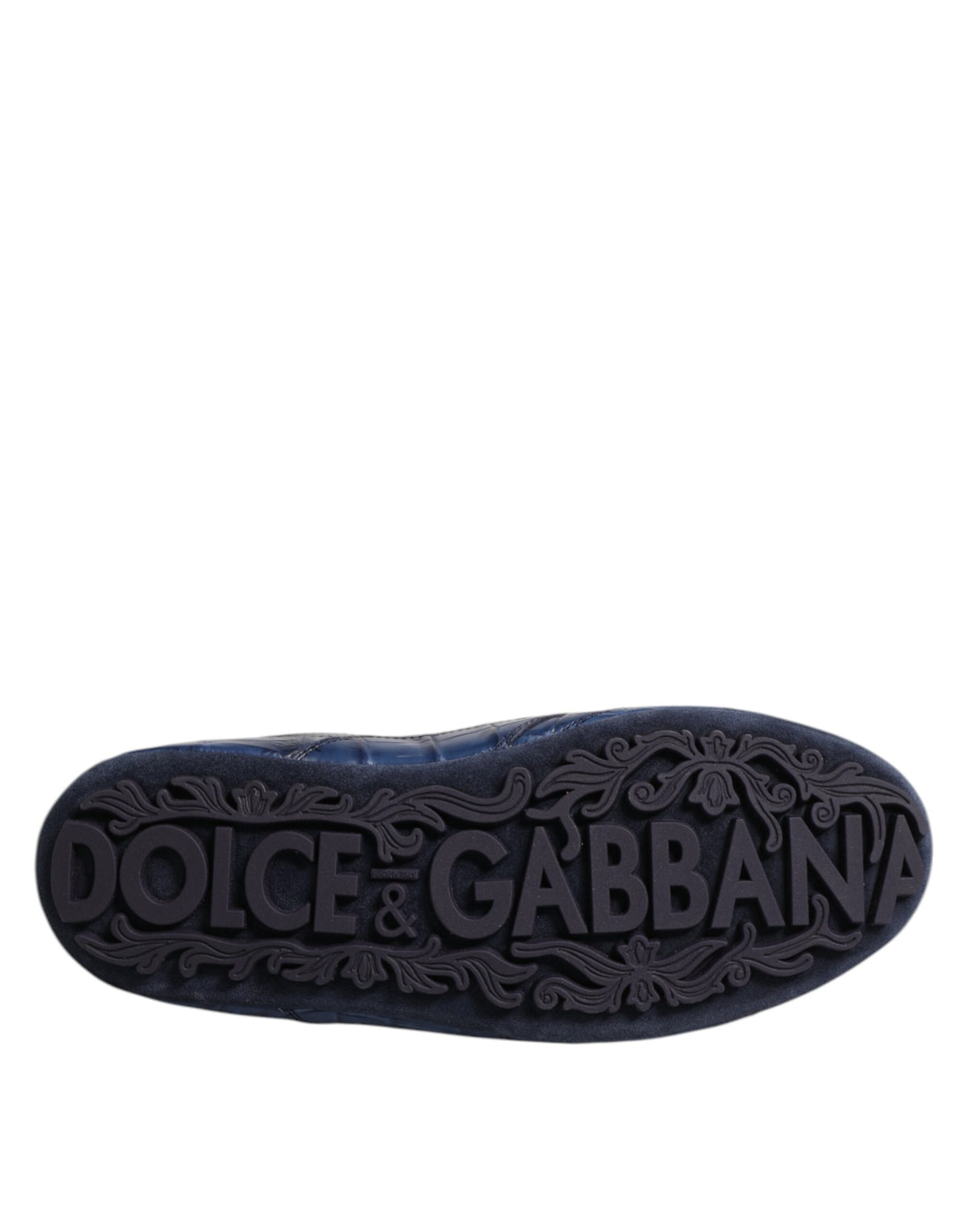 Baskets Dolce & Gabbana homme en cuir de crocodile bleu foncé – MV7352