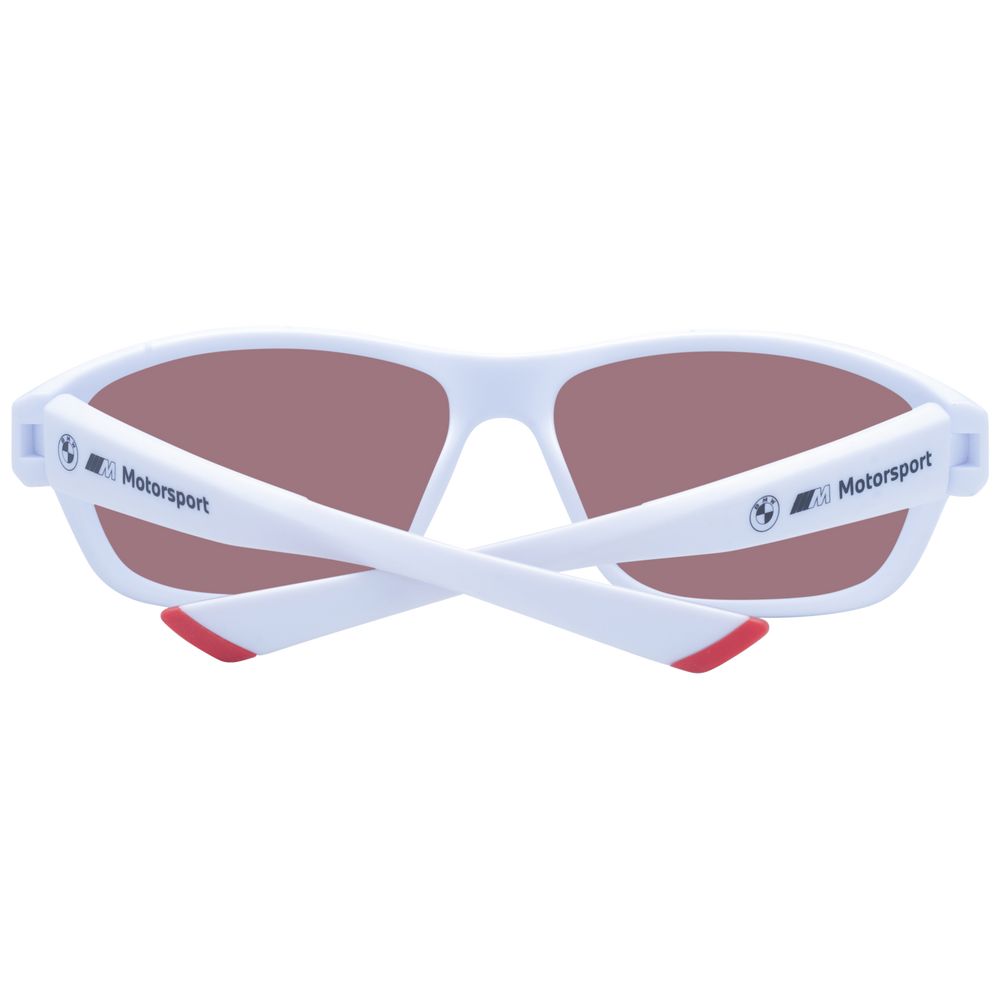 Lunettes de soleil BMW Motorsport homme sport monture plastique blanche, verres orange – BM-1056392