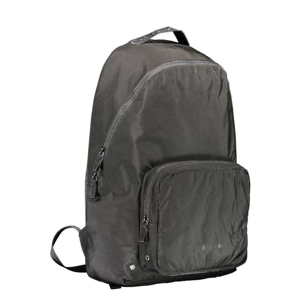 Calvin Klein Black Recycled Polyester Men Backpack by Calvin Klein