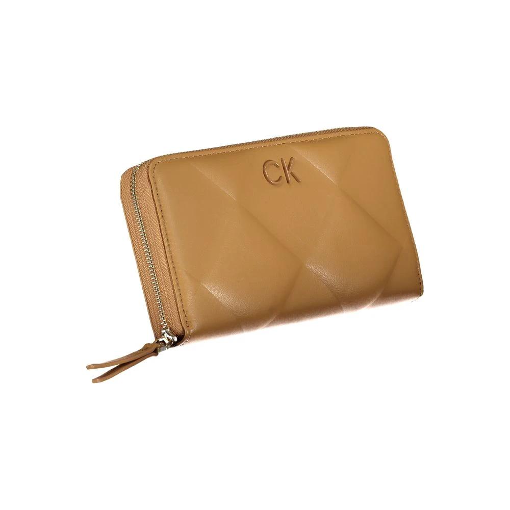 Portefeuille Calvin Klein Femme Marron – Polyuréthane, Multi-Compartiments & Logo CK – Authentique | HBPS Fashion