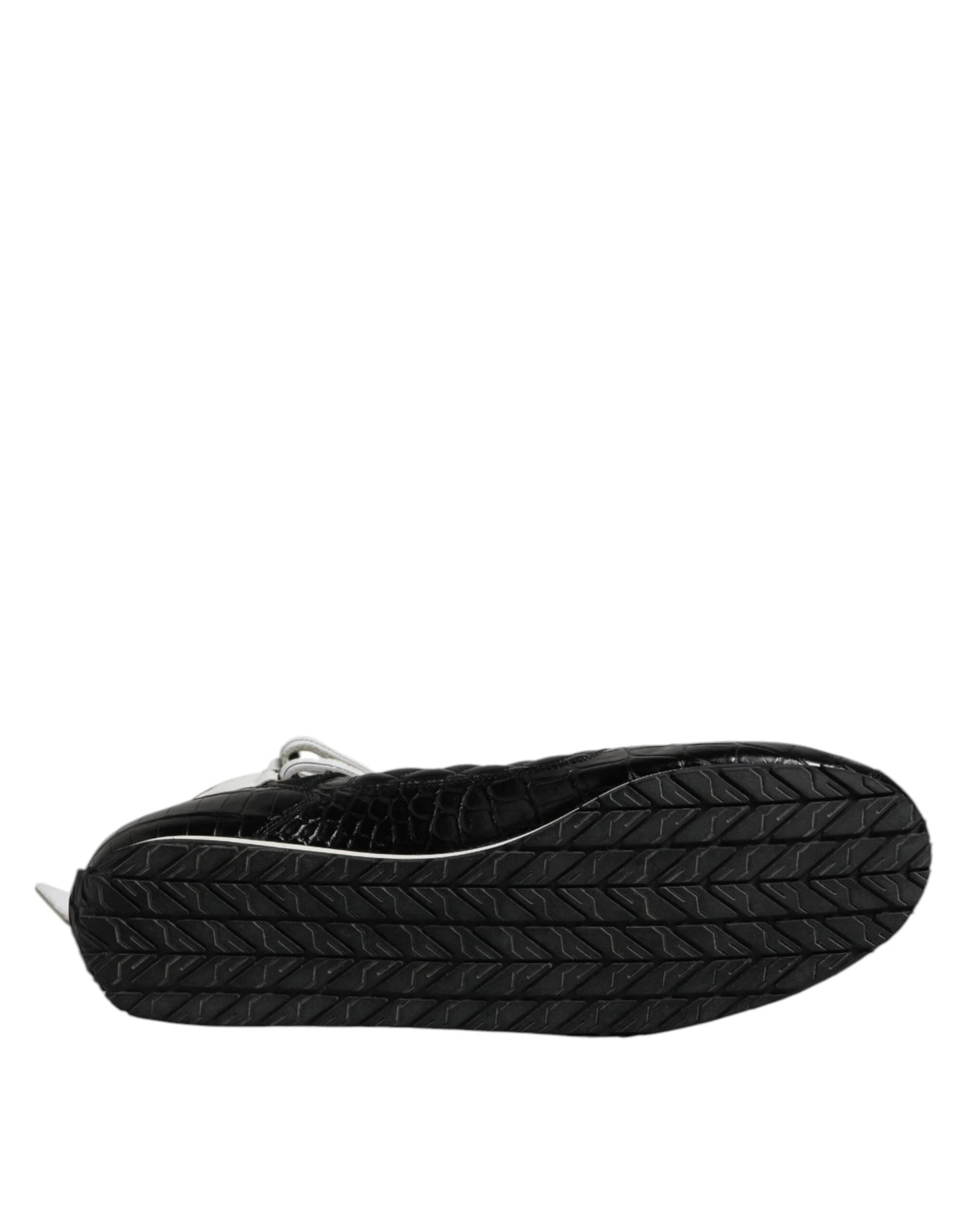 Dolce & Gabbana Black Quilted Leather Lace Up Sneakers Shoes by Dolce & Gabbana