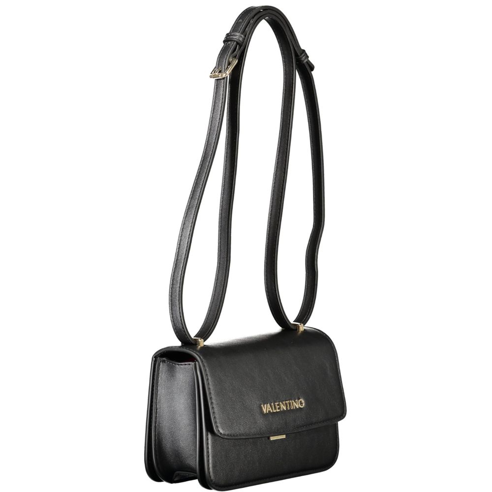 Valentino Black Polyethylene Handbag – Sac Bandoulière Femme 4 Poches Intérieures