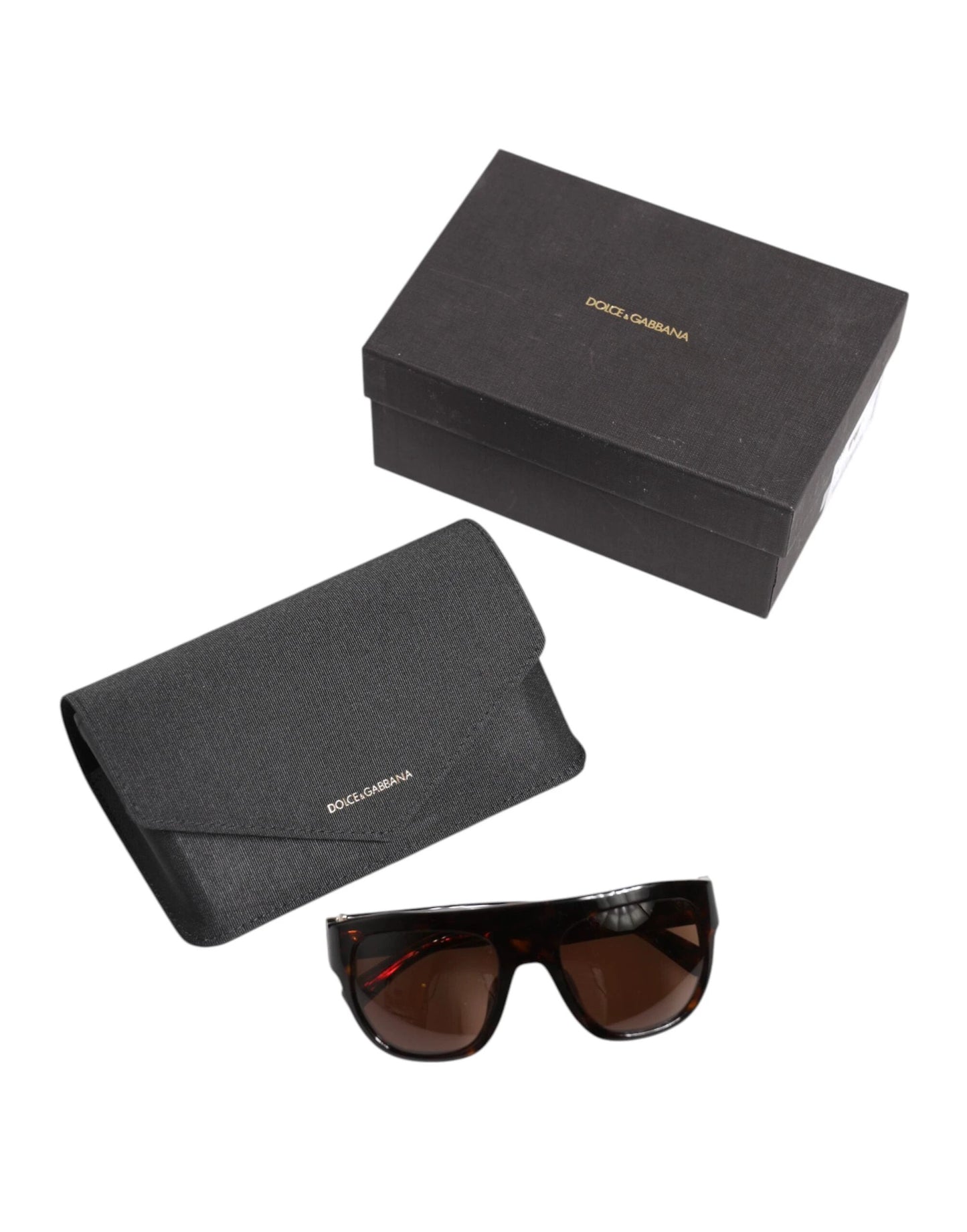 Dolce & Gabbana Dark Brown Havana DG4398F Square Frame Eyewear Sunglasses by Dolce & Gabbana