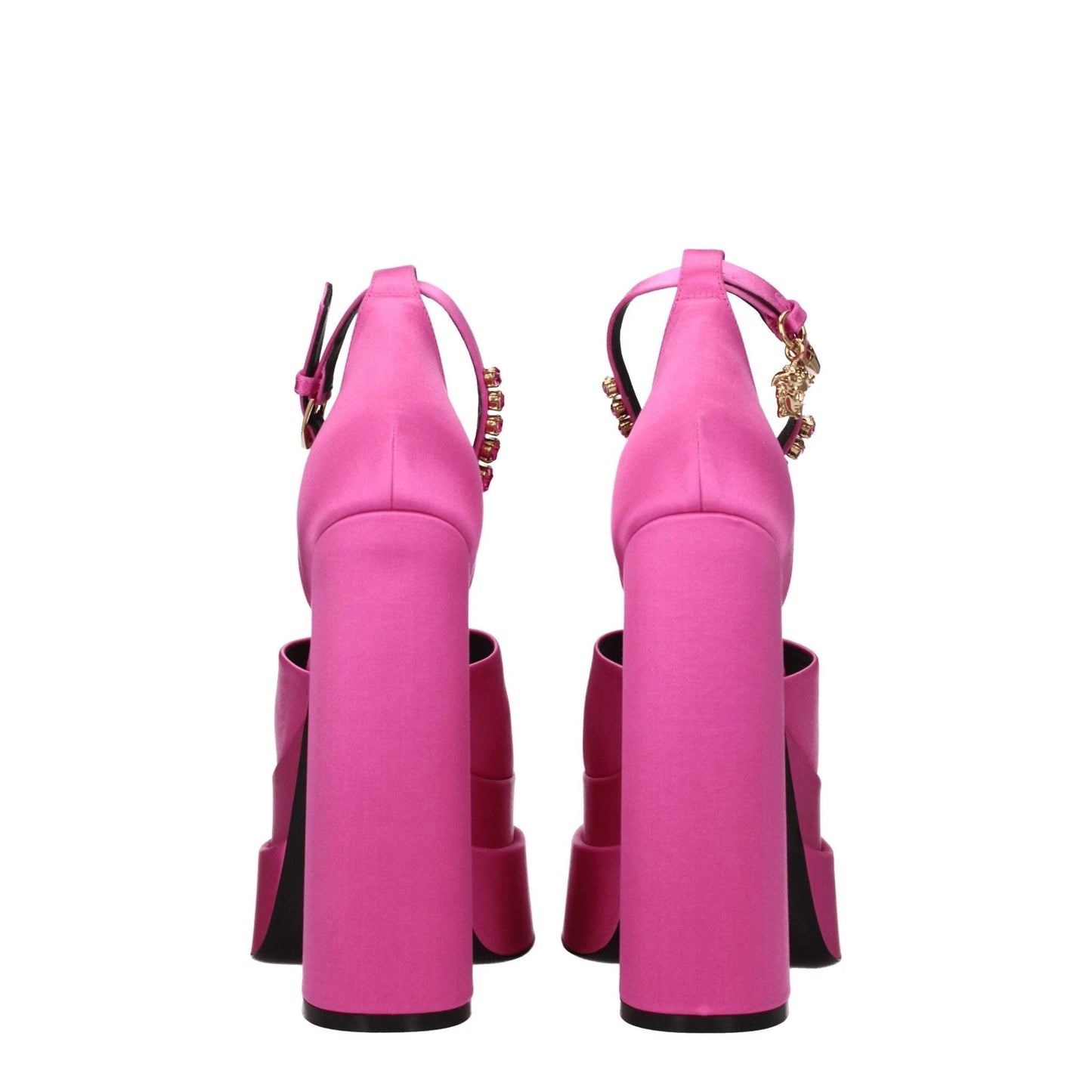 Versace Pink Satin Platform Sandals by Versace