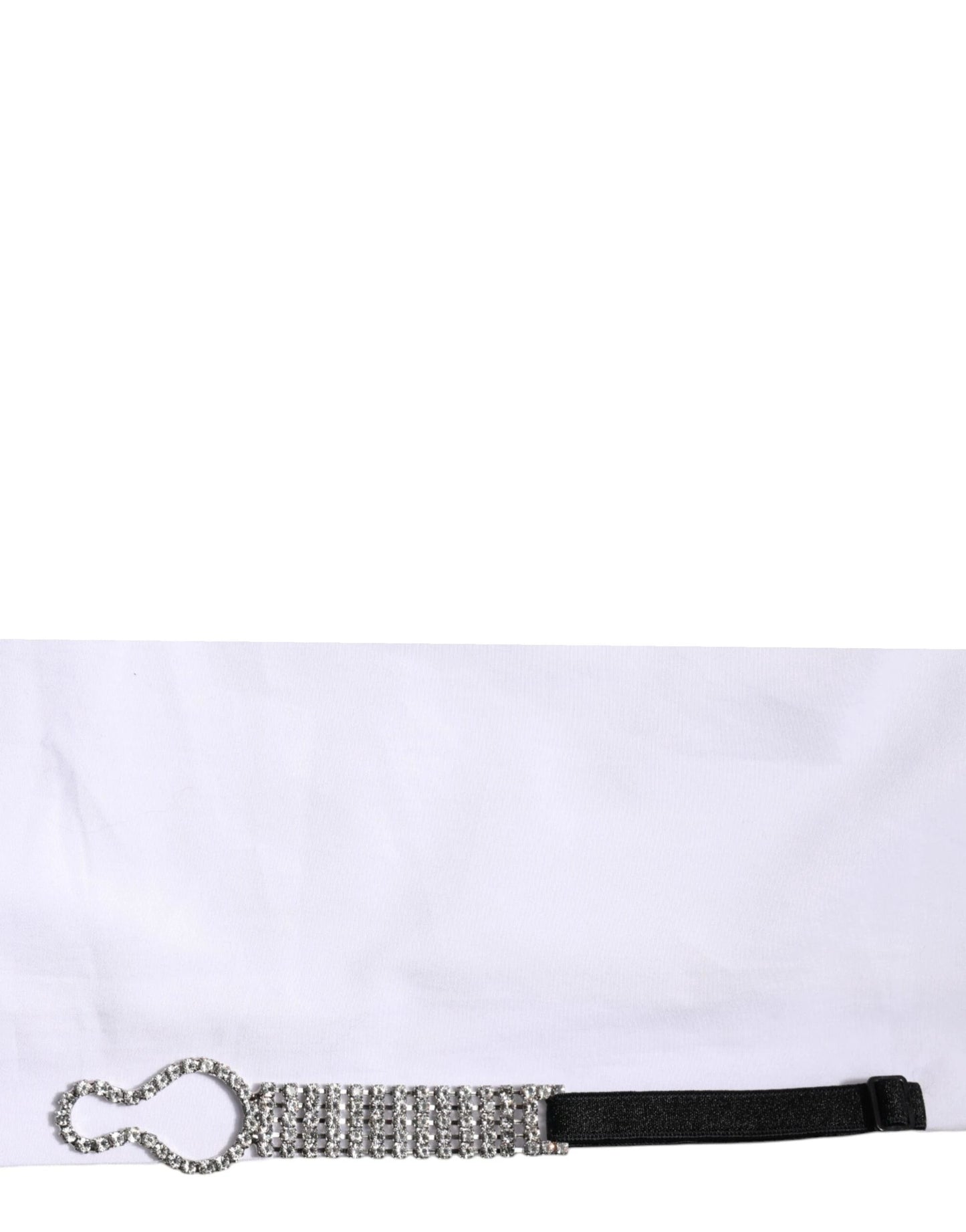 Dolce & Gabbana White Crystal Embellished Collared Shirt Top by Dolce & Gabbana