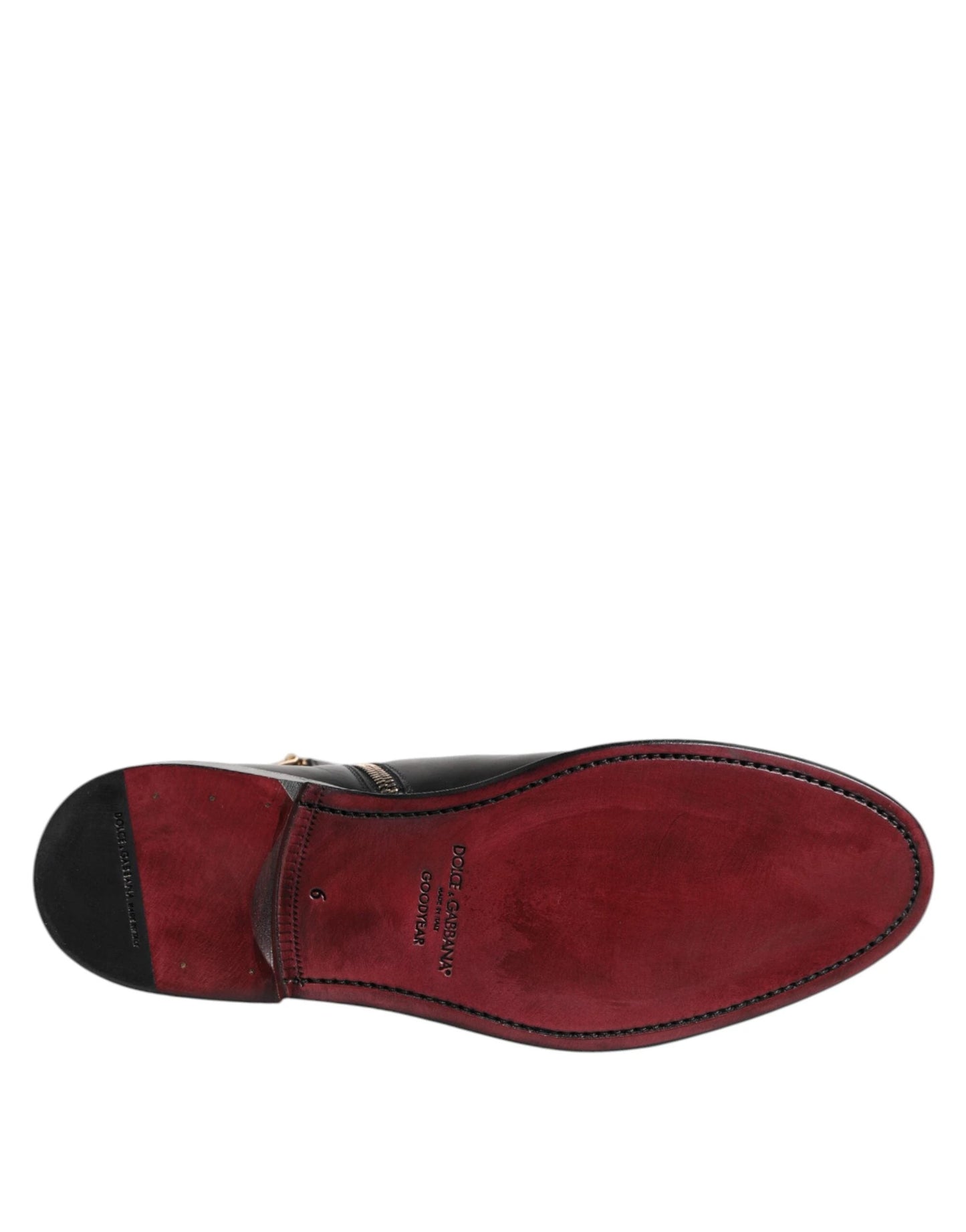 Dolce & Gabbana Black Chelsea Leather Mid Calf Boots Shoes by Dolce & Gabbana