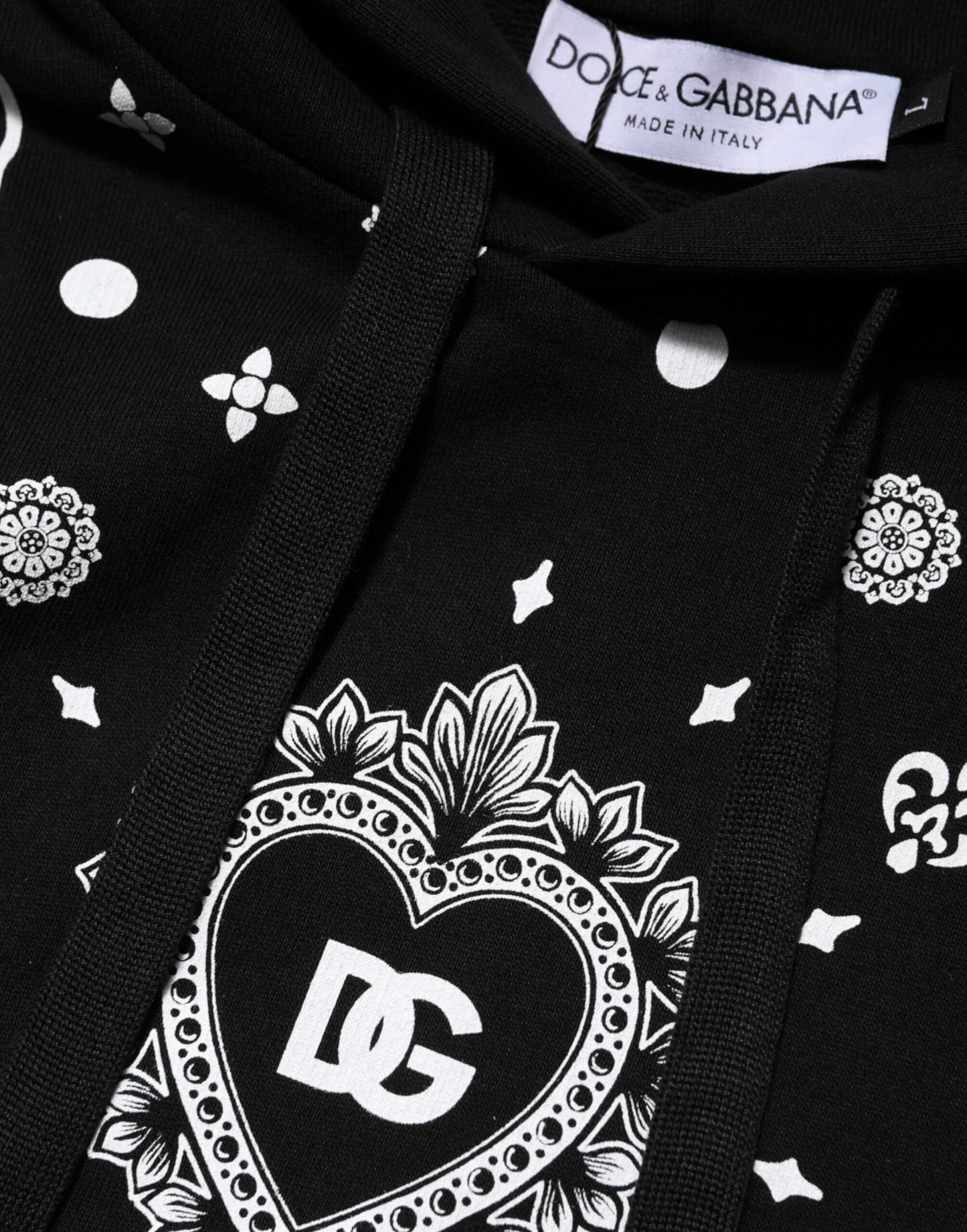 Dolce & Gabbana Black Bandana Hooded Men Sweatshirt Sweater by Dolce & Gabbana
