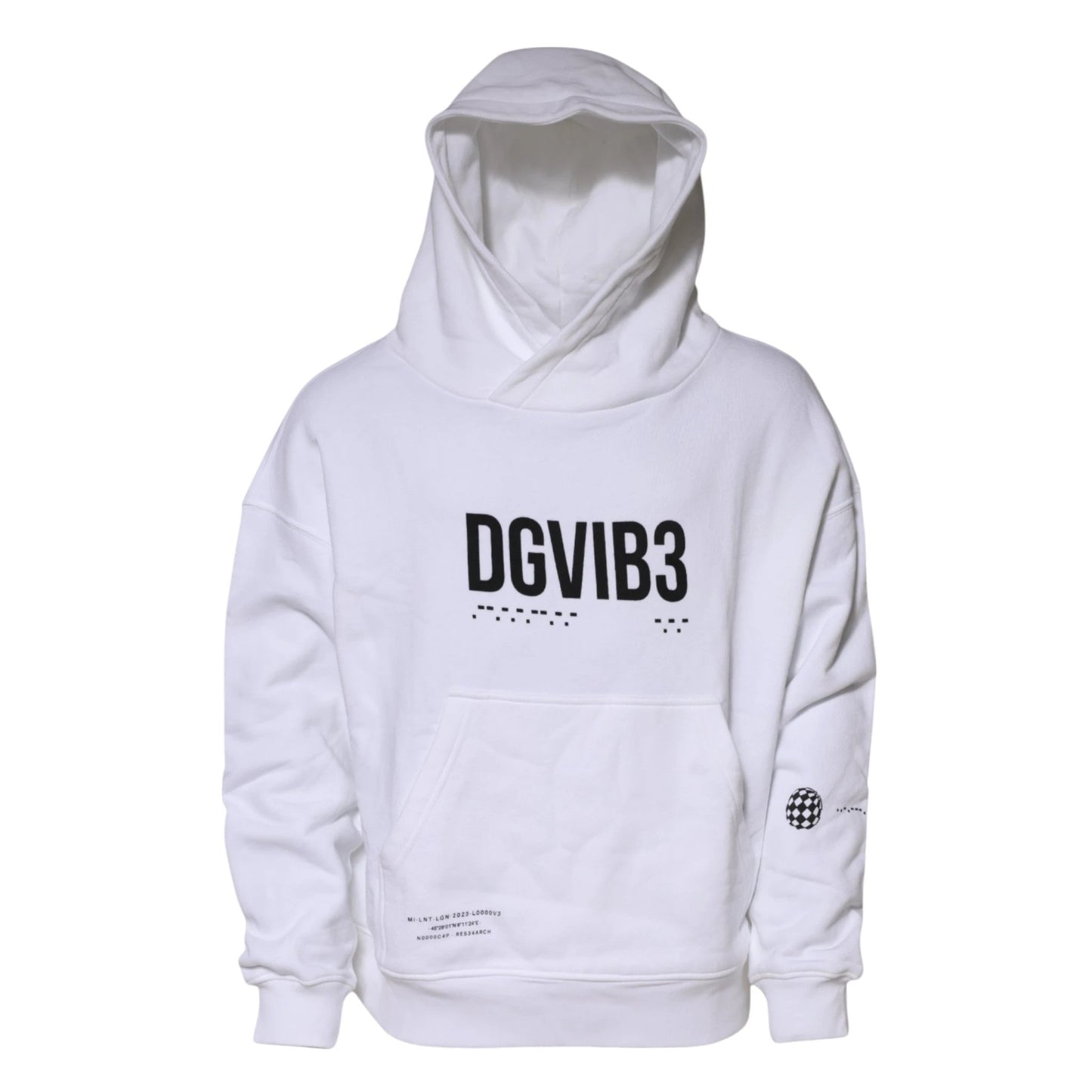 Dolce & Gabbana White DG Vib3 Hooded Men Sweatshirt Sweater by Dolce & Gabbana
