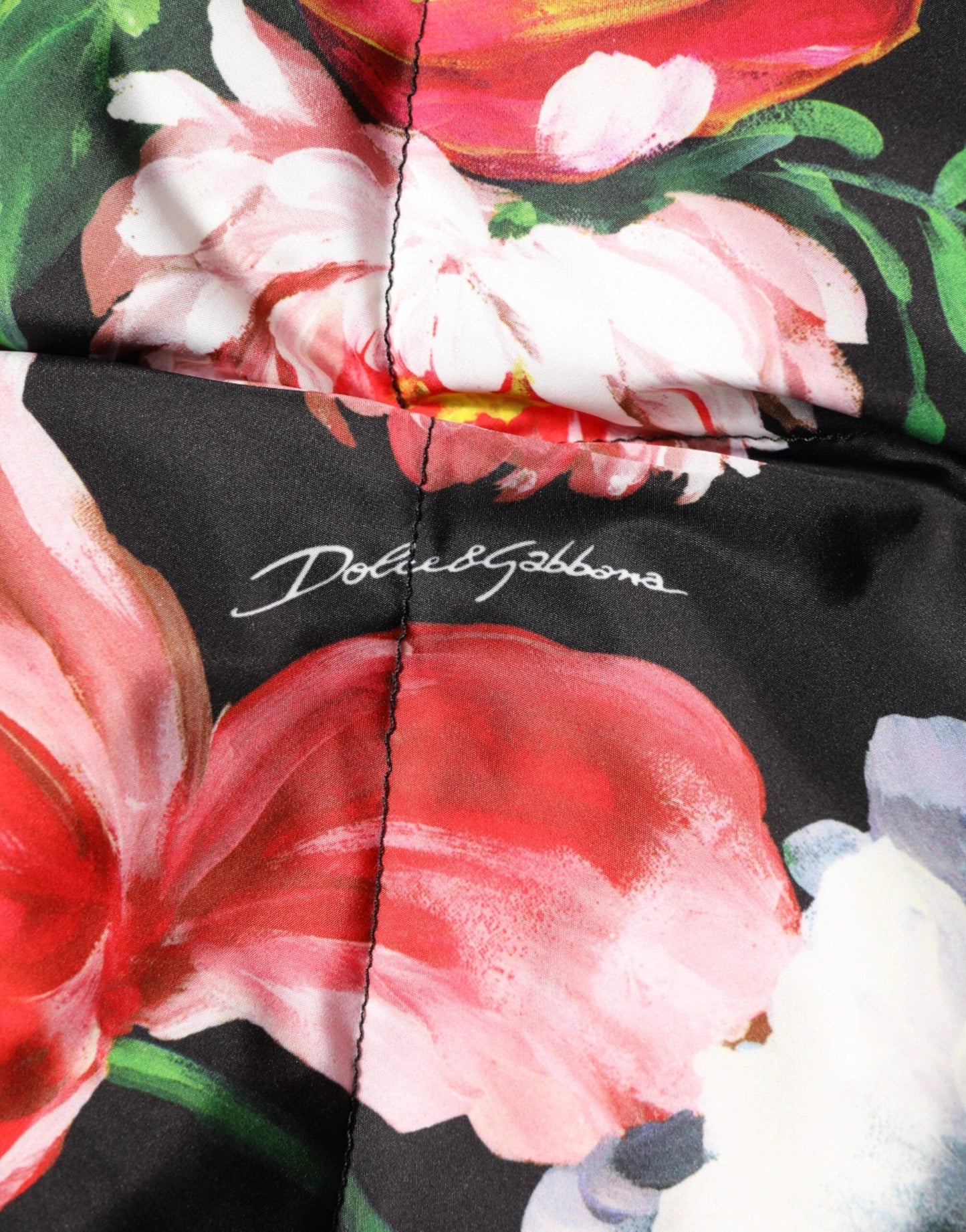 Dolce & Gabbana Multicolor Floral Hooded Puffer Coat Jacket by Dolce & Gabbana