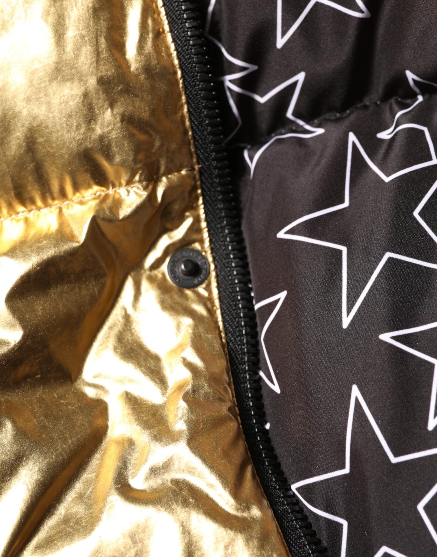 Dolce & Gabbana Gold Hooded Puffer Quilted Full Zip Jacket by Dolce & Gabbana