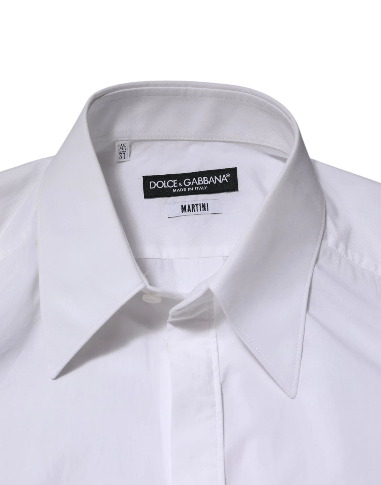 Dolce & Gabbana White Cotton MARTINI Long Sleeve Dress Shirt by Dolce & Gabbana