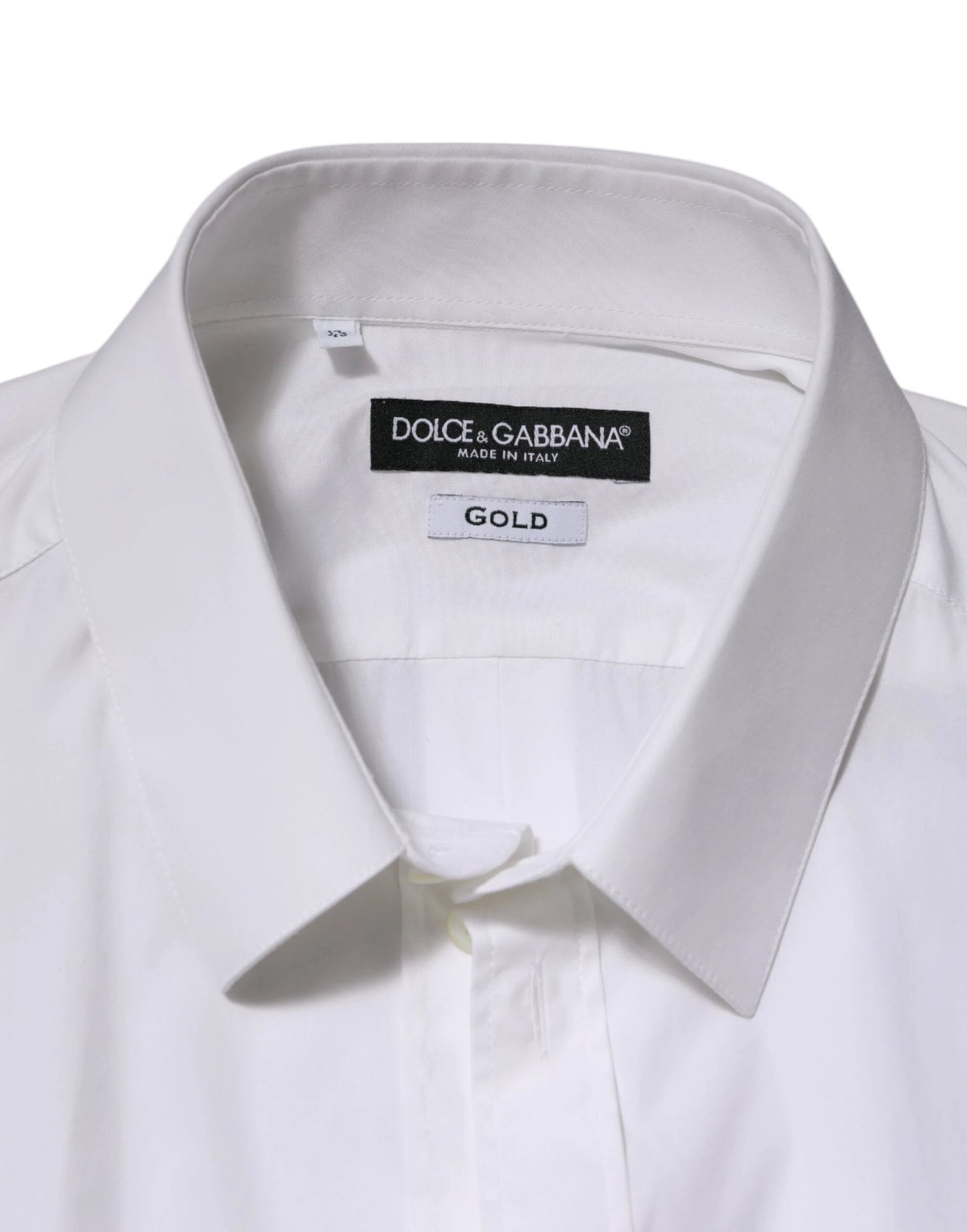 Dolce & Gabbana White Cotton GOLD Long Sleeves Formal Shirt by Dolce & Gabbana