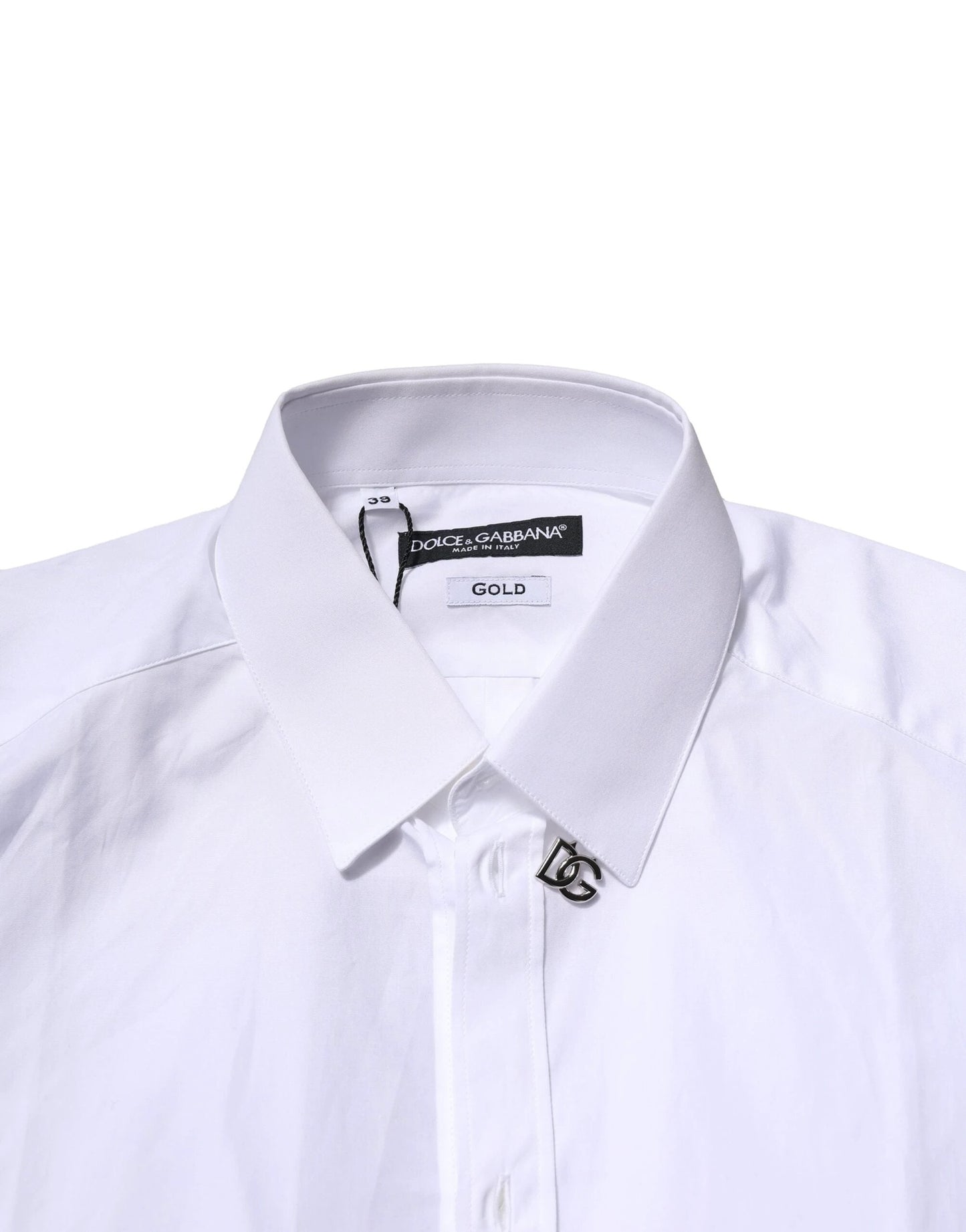 Dolce & Gabbana White Cotton GOLD Long Sleeves Formal Shirt by Dolce & Gabbana