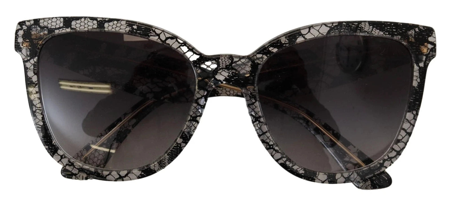 Dolce & Gabbana DG4190 Black Lace Acetate Crystal Round Sunglasses by Dolce & Gabbana