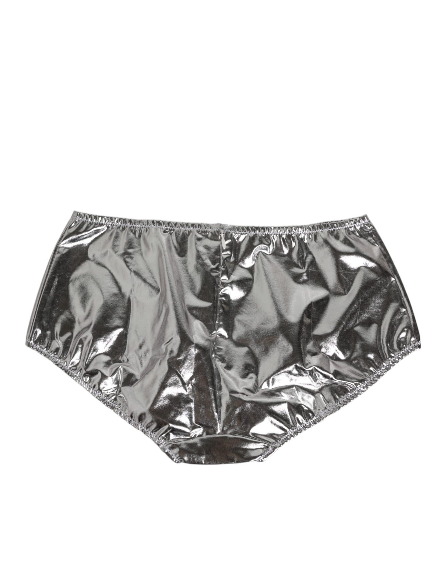 Dolce & Gabbana Silver Metallic High Waist Bikini Bottom Women Underwear
