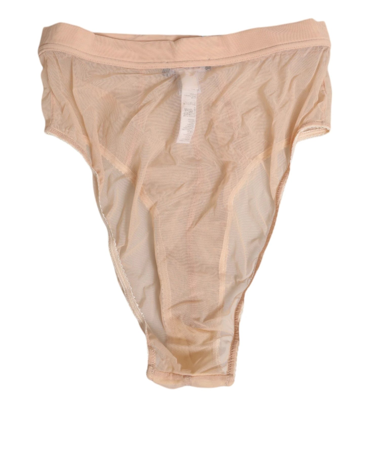 Dolce & Gabbana Beige Sheer Mesh High Waist Panty Underwear by Dolce & Gabbana