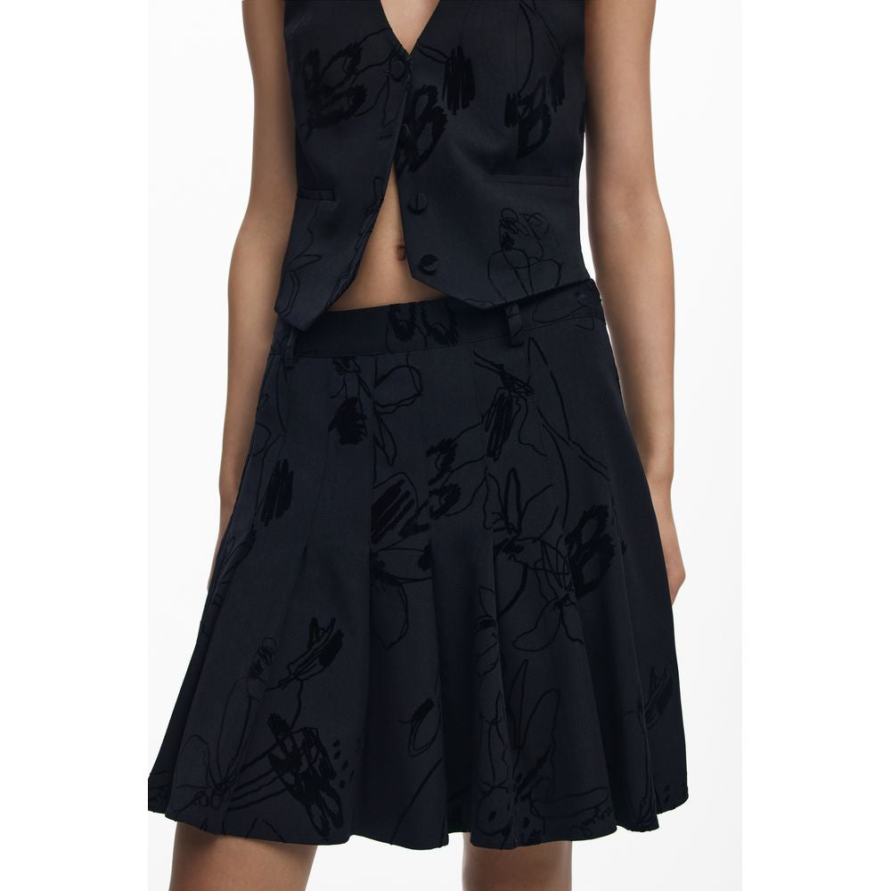 Jupe Desigual femme courte en polyester noir – DE-39752
