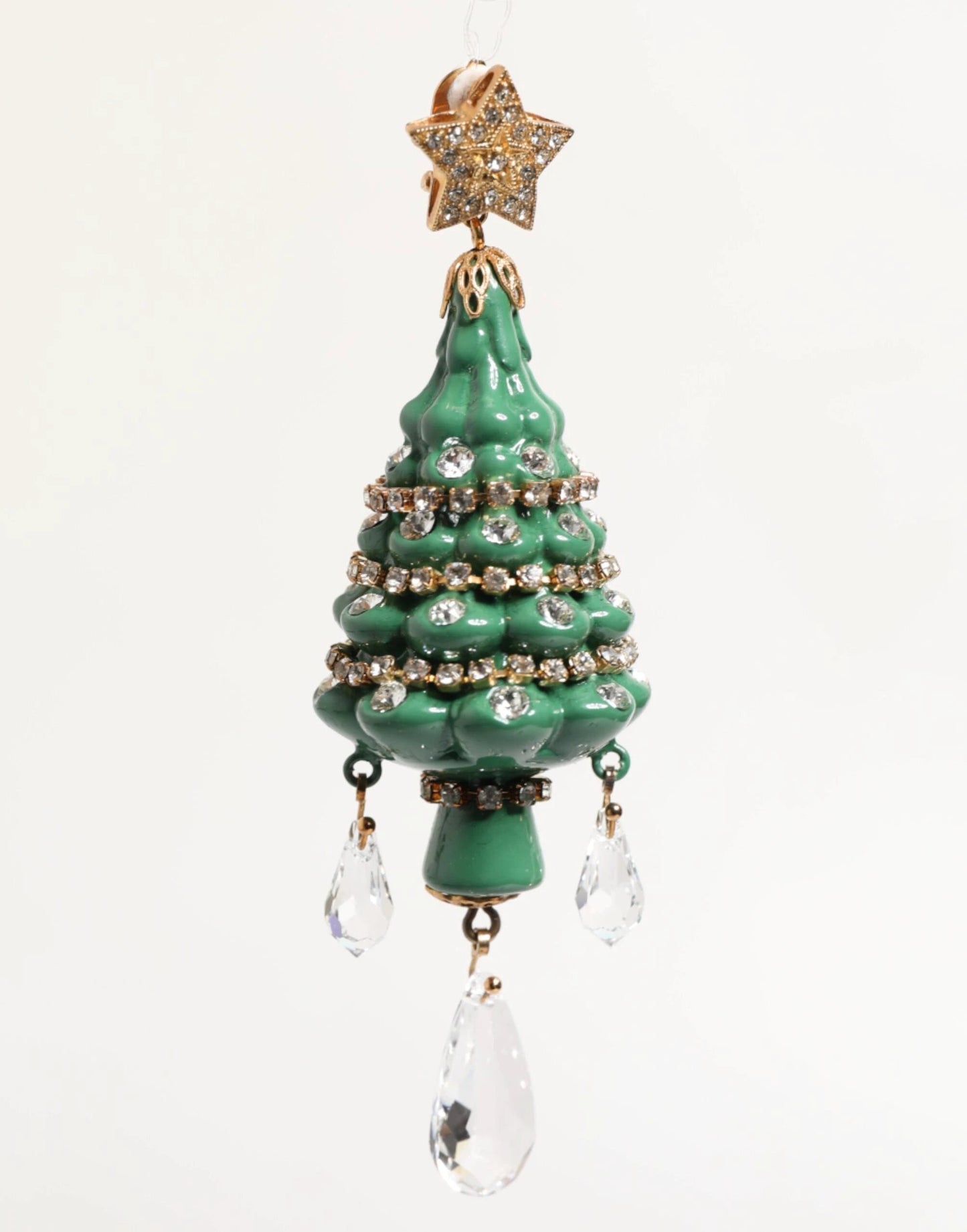 Dolce & Gabbana Gold Brass Multicolour Christmas Tree Earrings by Dolce & Gabbana